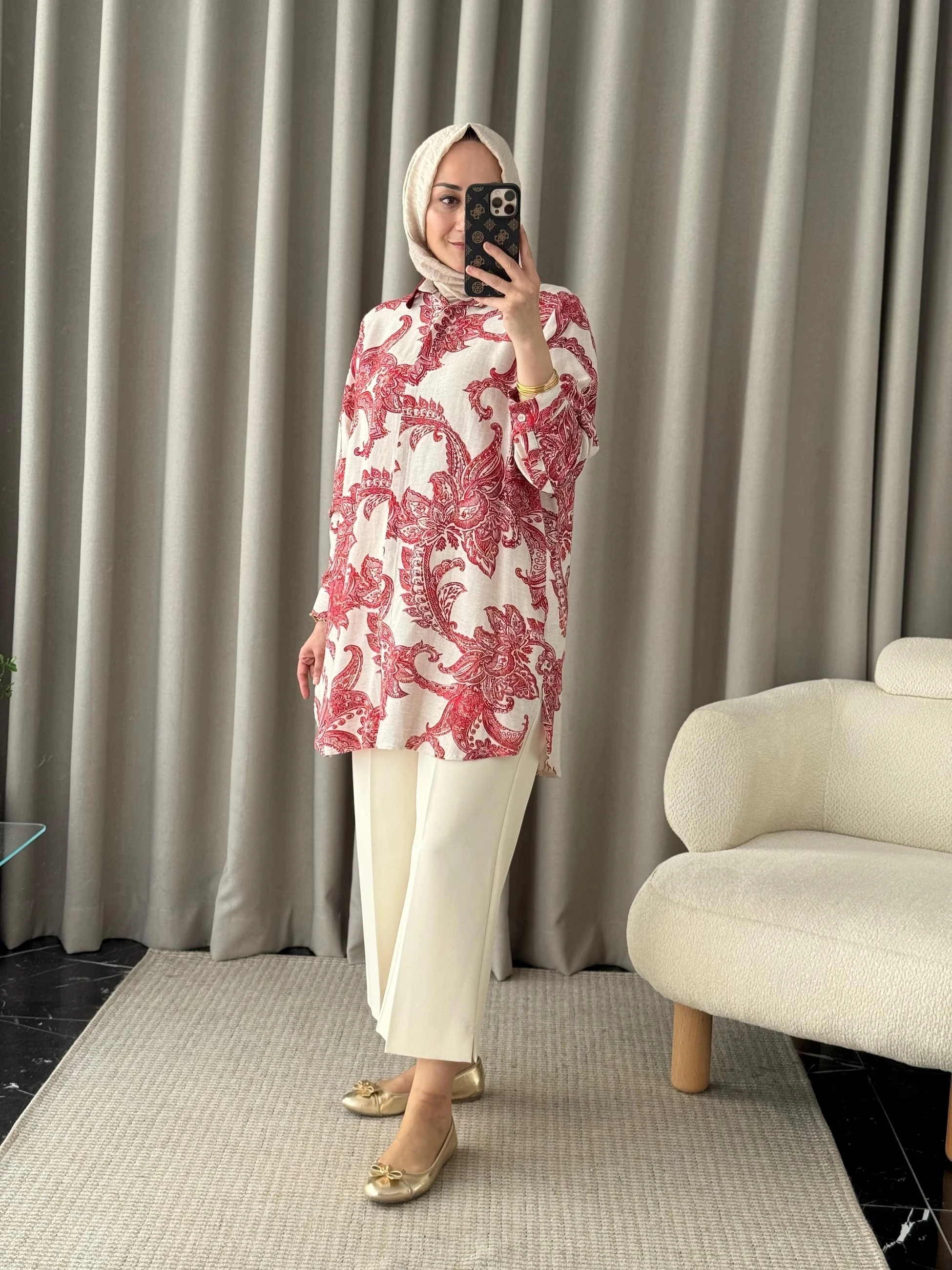 Fuat Gürşen Keten Gömlek - Bordo