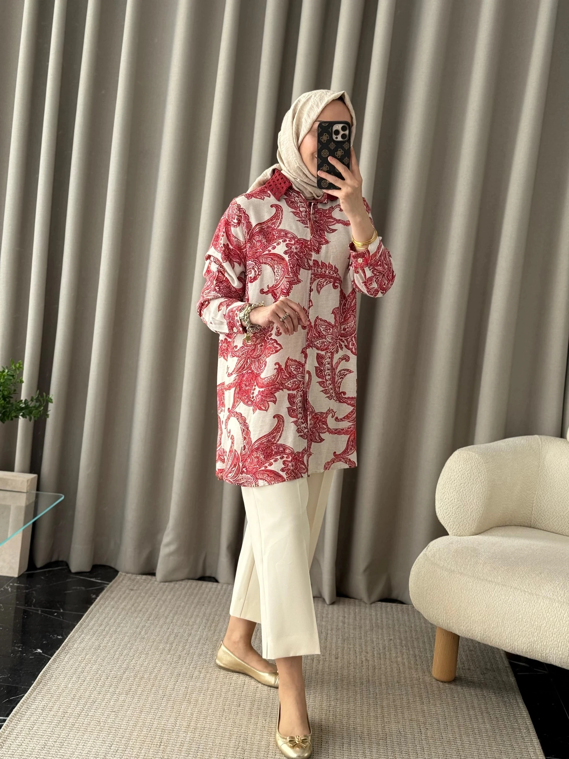 Fuat Gürşen Keten Gömlek - Bordo