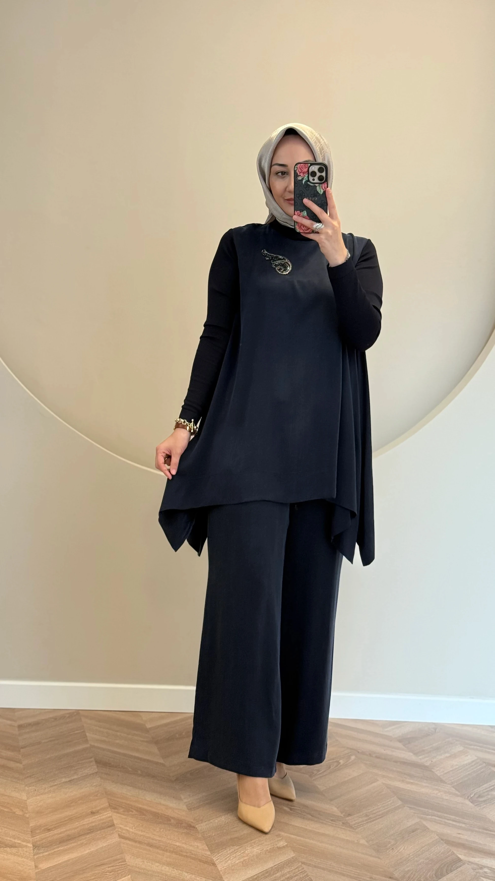 Nuss triko detaylı cupra takım - Lacivert