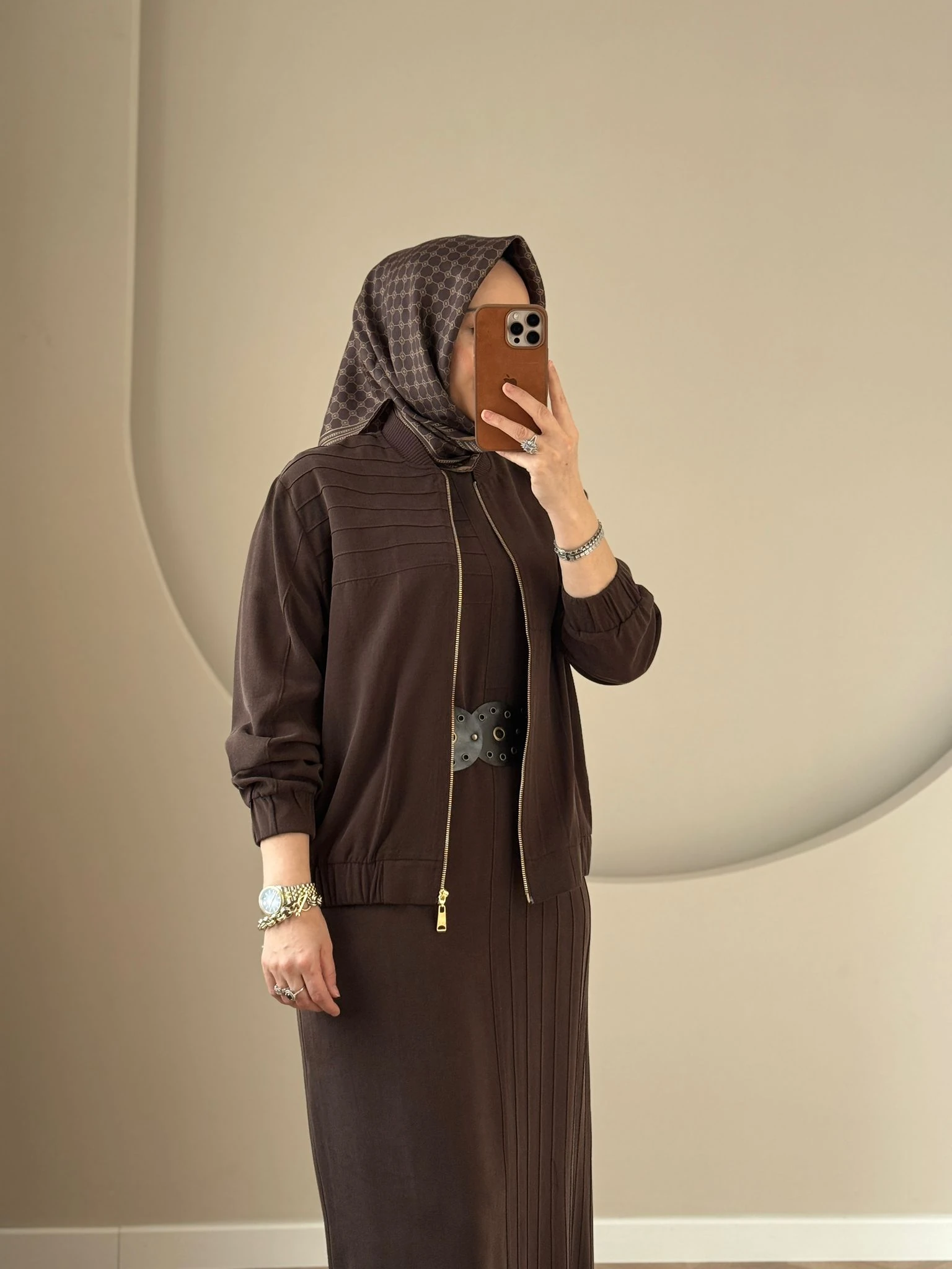 Nuss Bomber Takım -Kahverengi