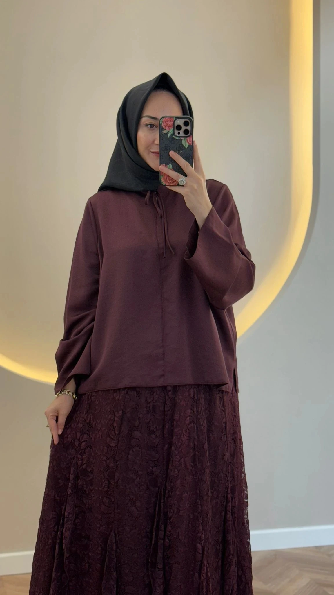 Lissmore Güpür Etekli Takım - Mürdüm