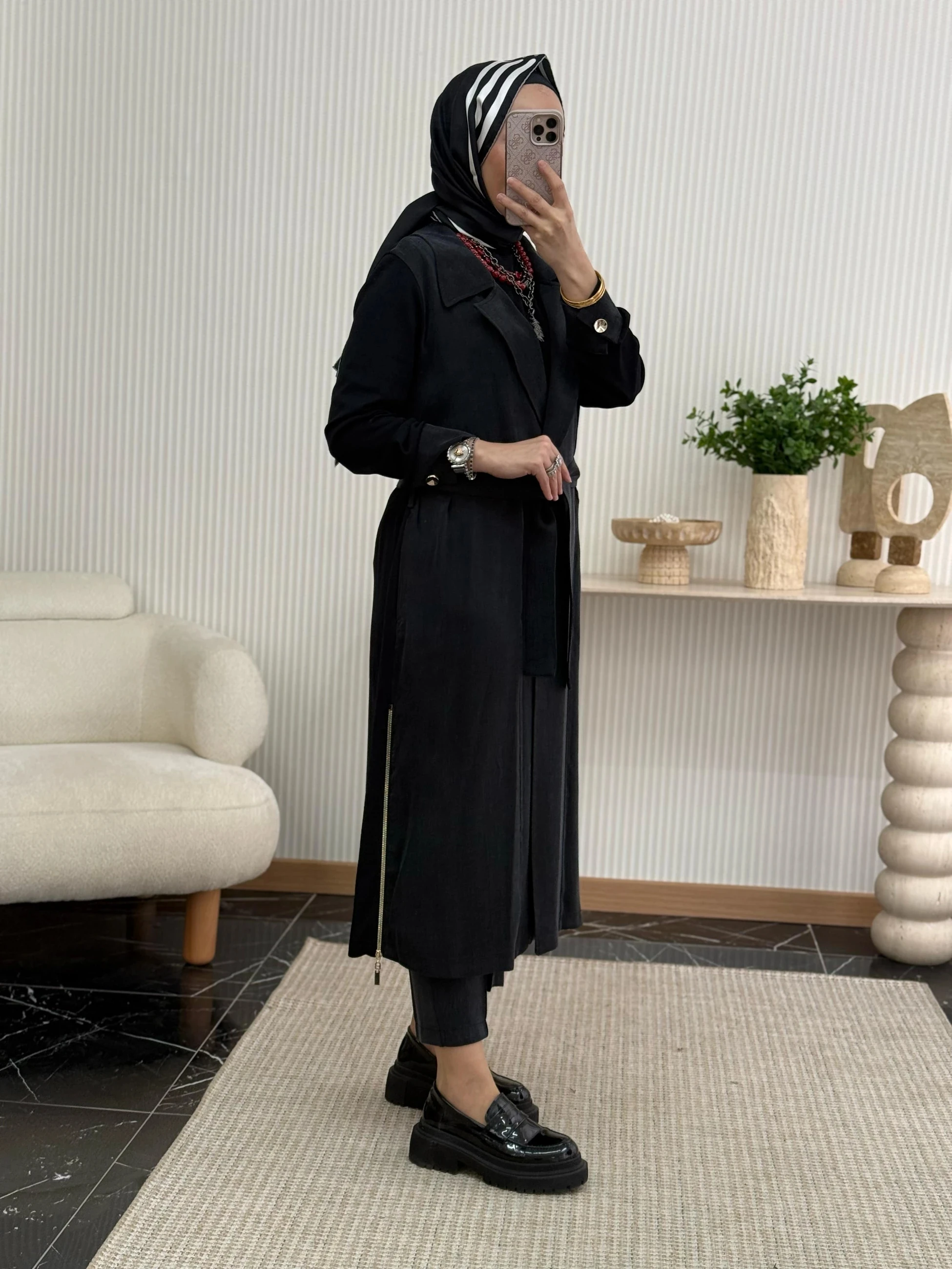 Tığ Triko Kap - Siyah