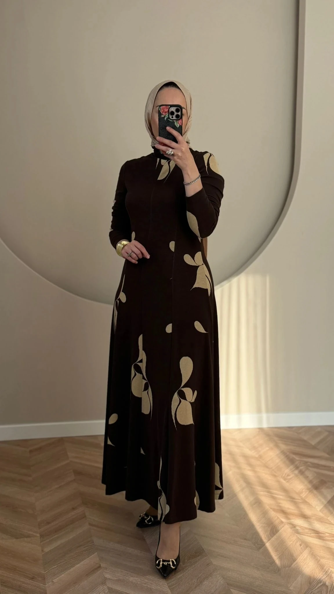 Kahma Triko Elbise - Kahverengi