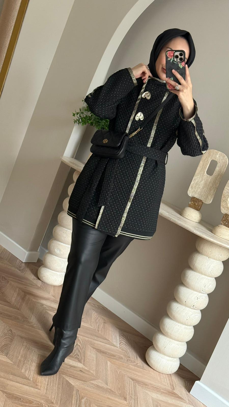 Sentez Deri Pantolon - Siyah