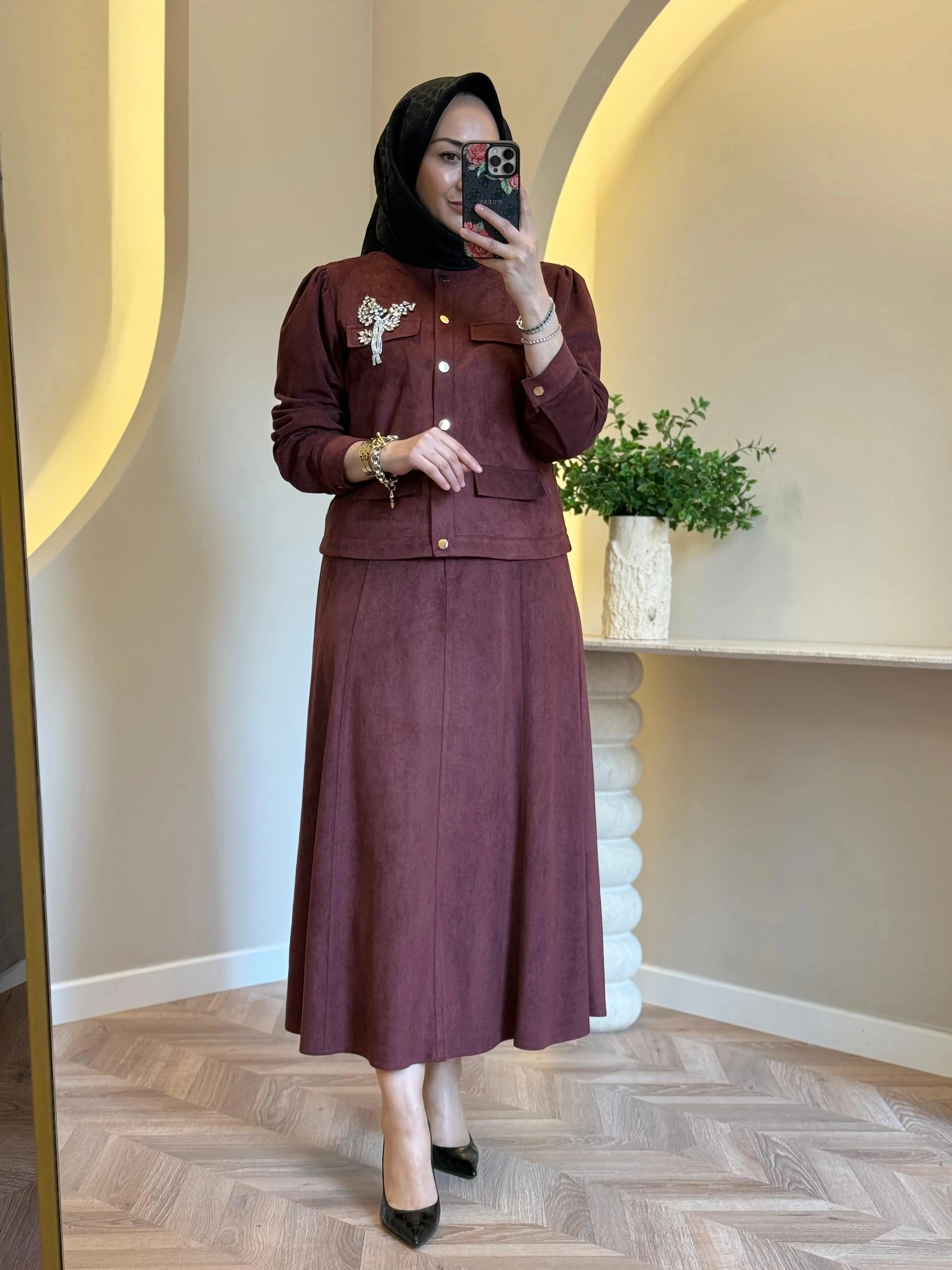 Otto Nubuk Etekli Takım - Bordo