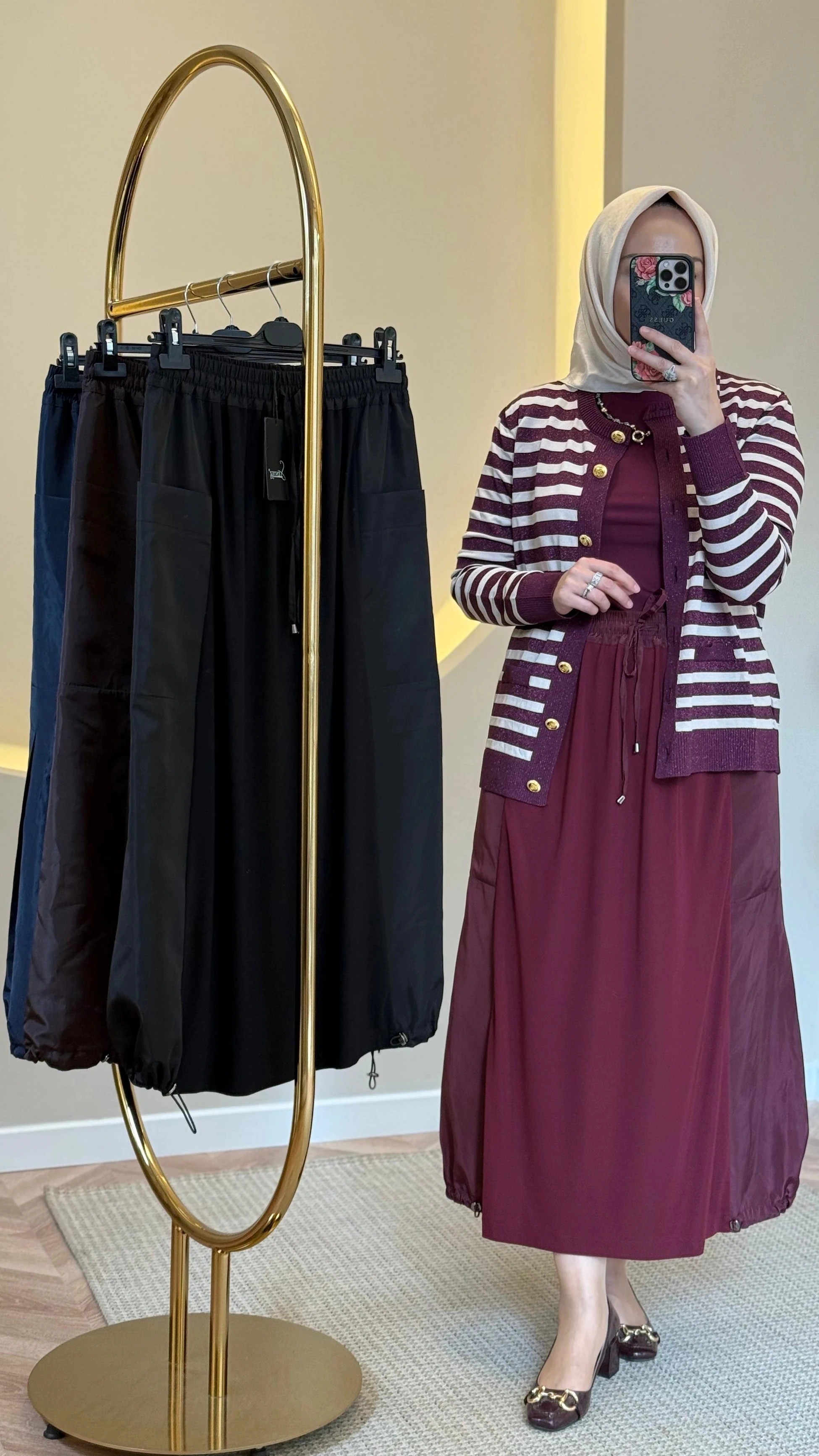 Sentez Nuve Balon Etek - Bordo