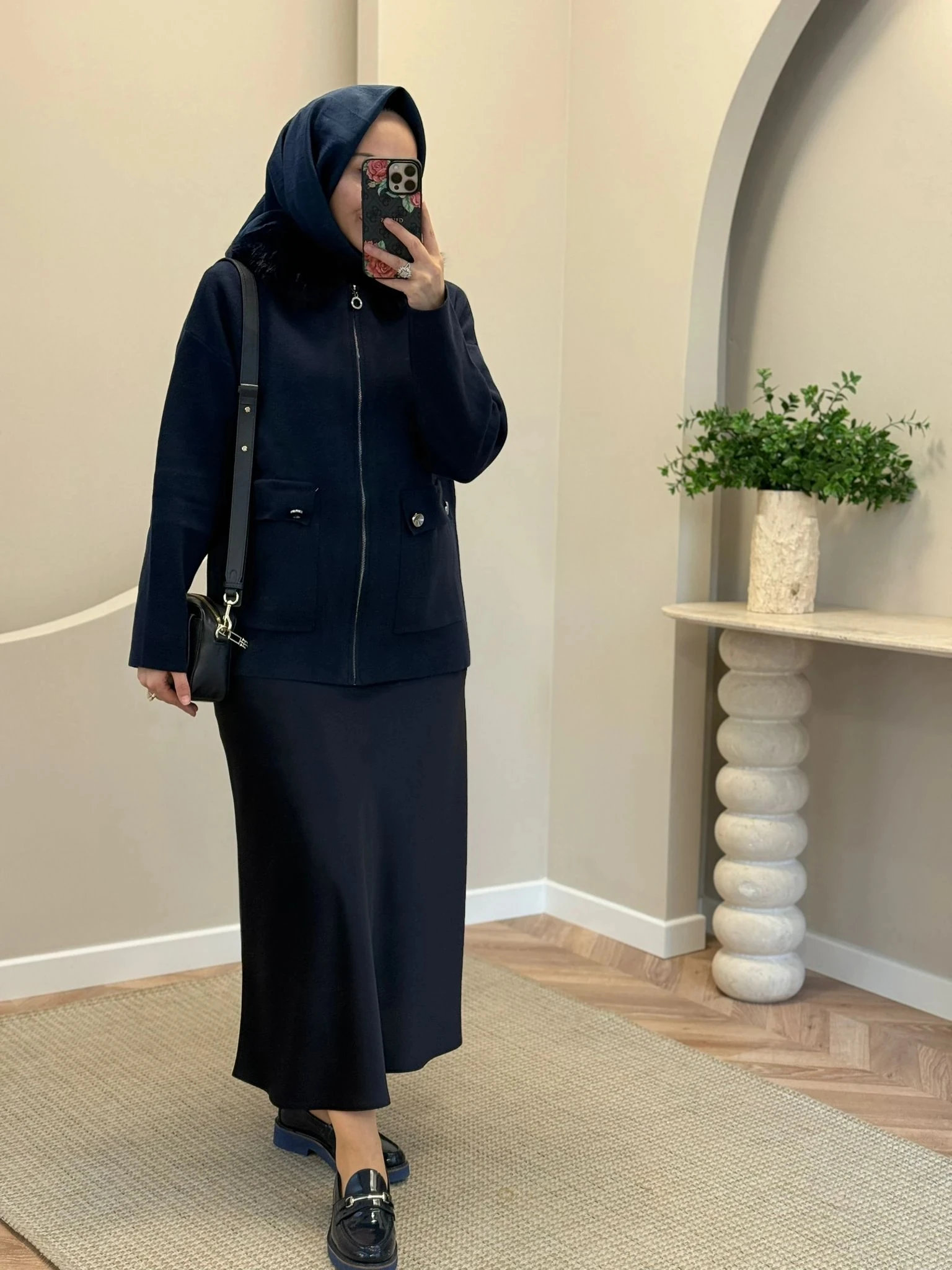 Sentez Yeni Sezon Saten Etek - Lacivert