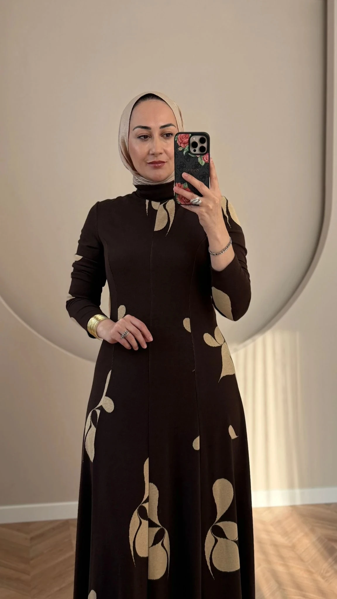 Kahma Triko Elbise - Kahverengi