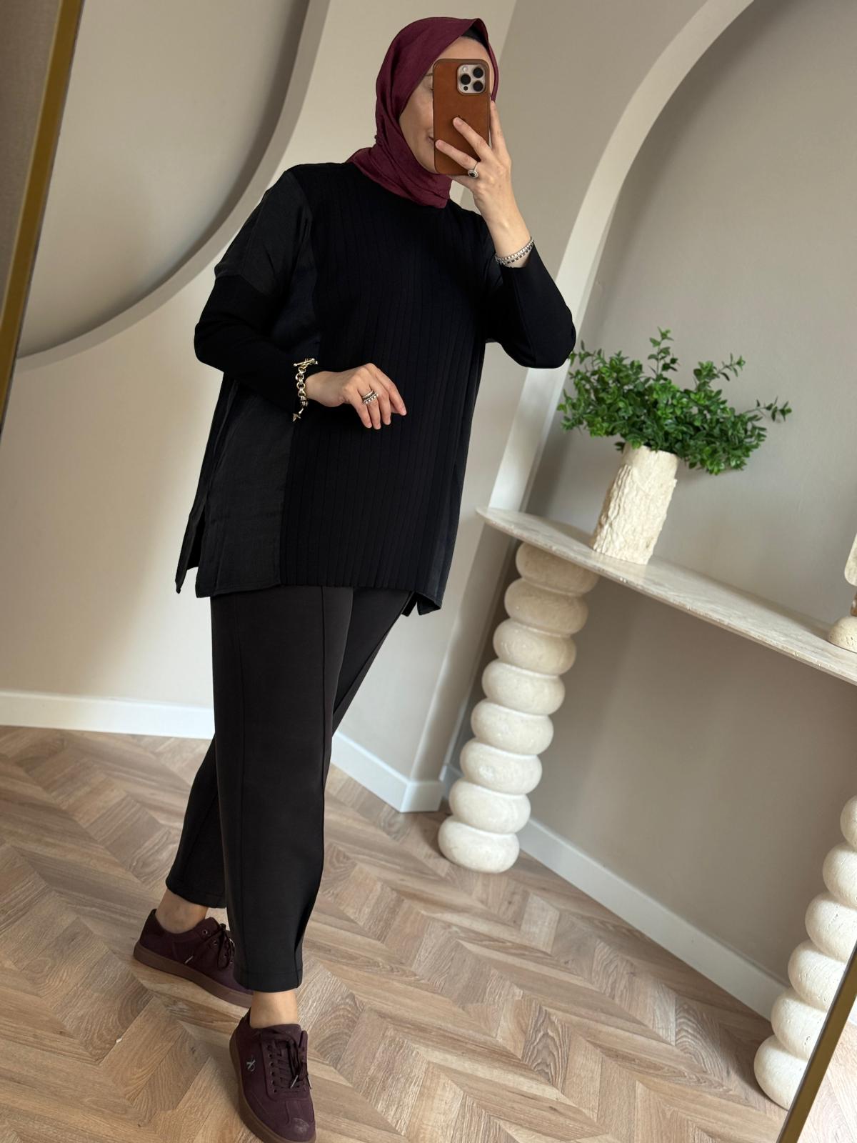 Sentez Noir Kargo Cepli Pantolon-Siyah