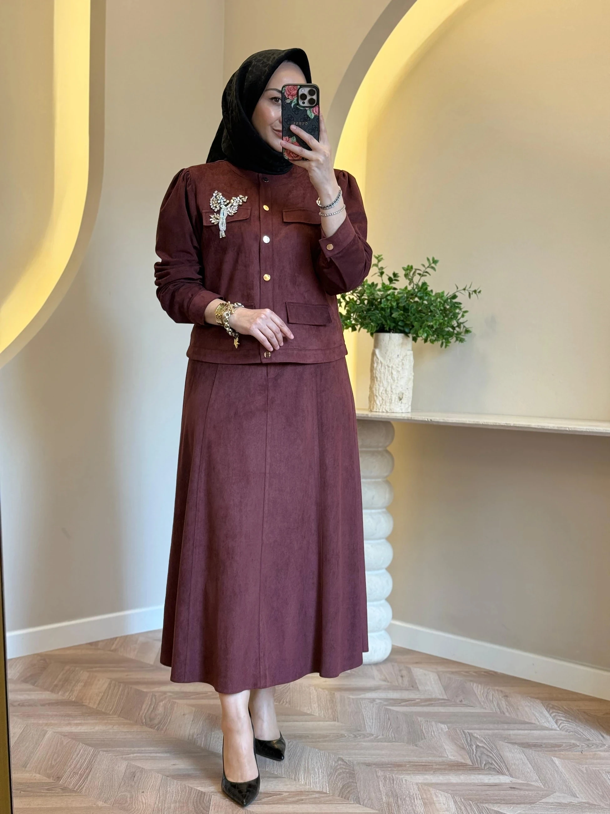 Otto Nubuk Etekli Takım - Bordo