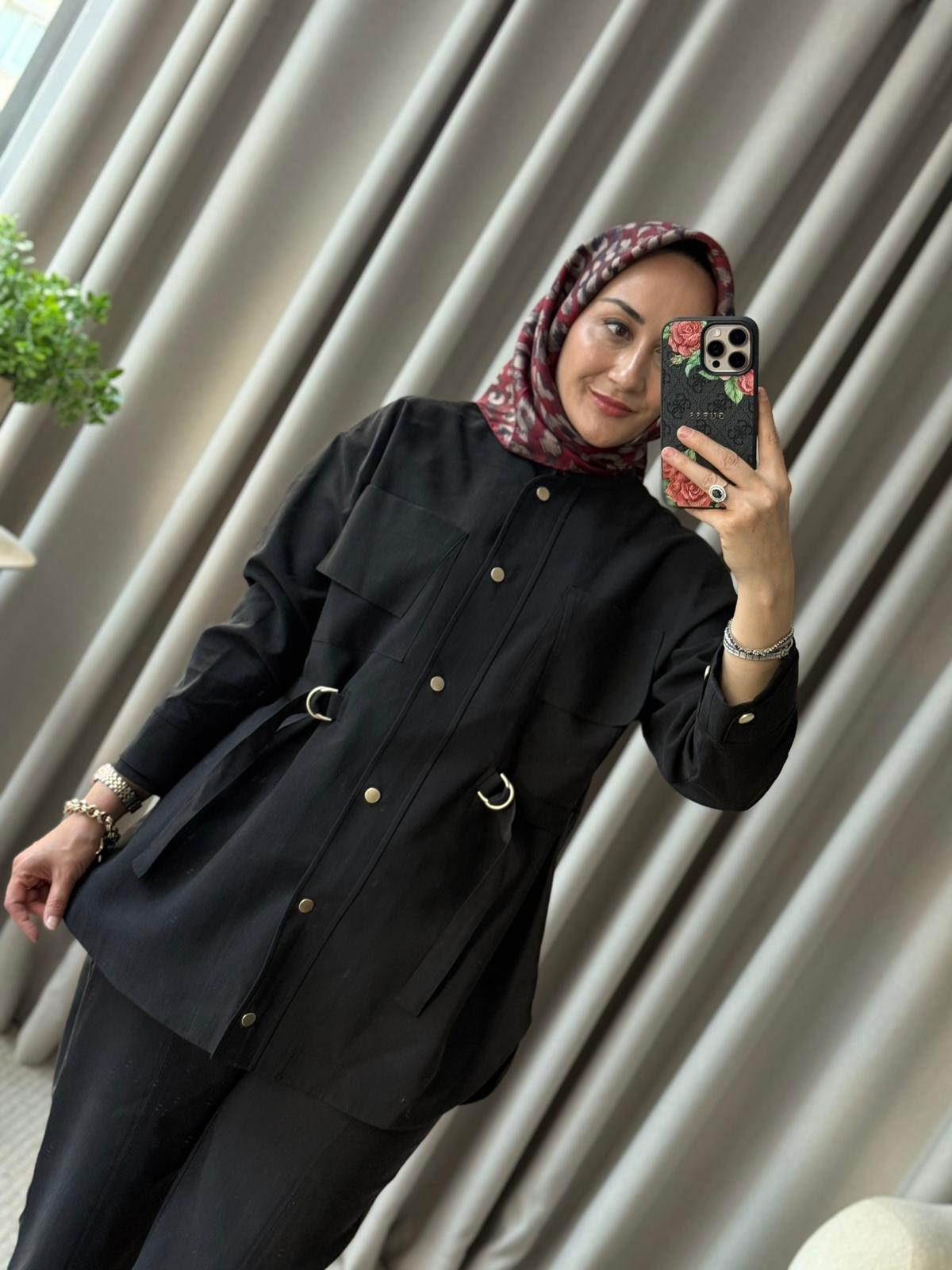 Ghisa Bel Detaylı Takım - Siyah