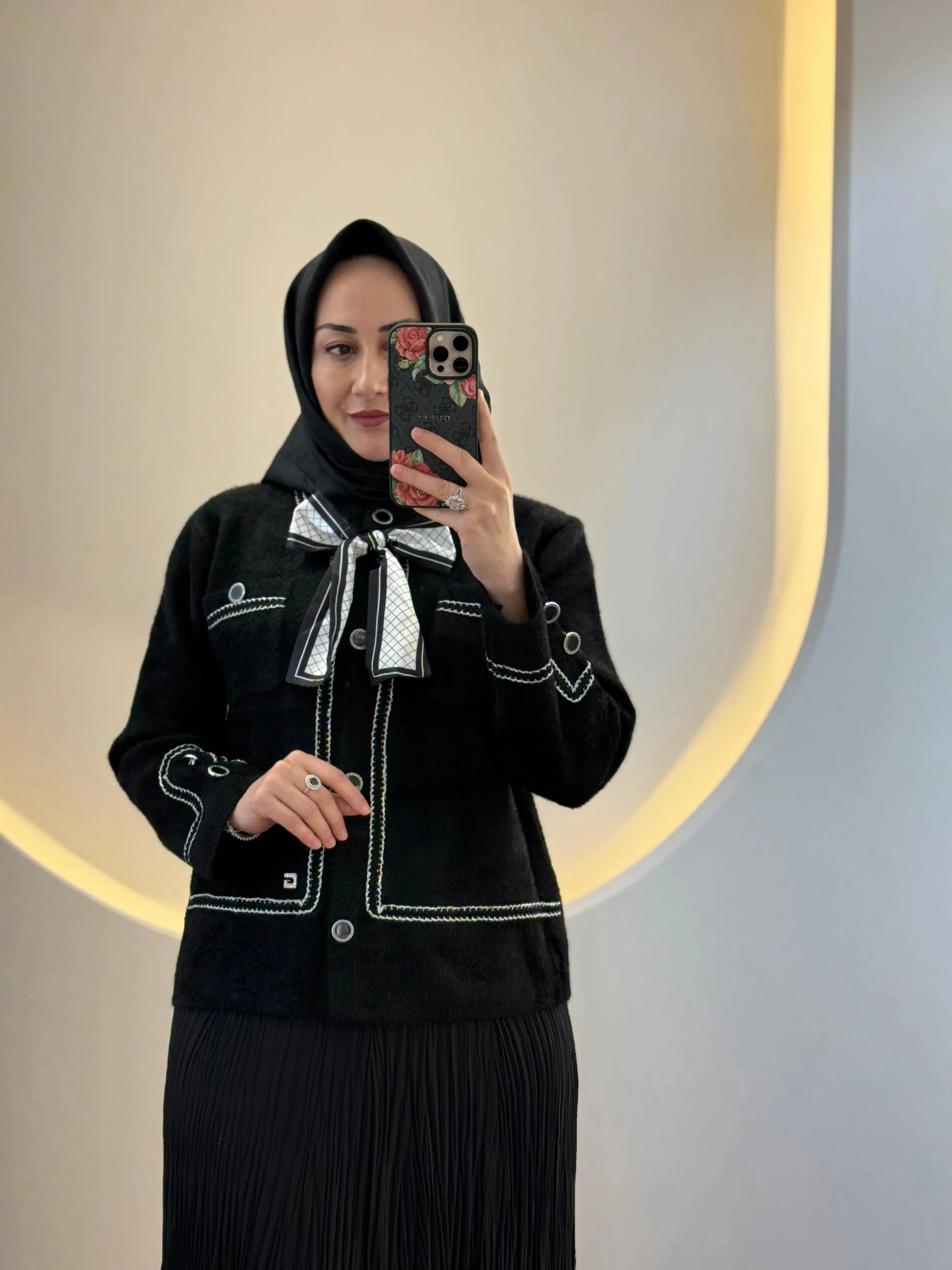 Ghisa Angora Ceket - Siyah