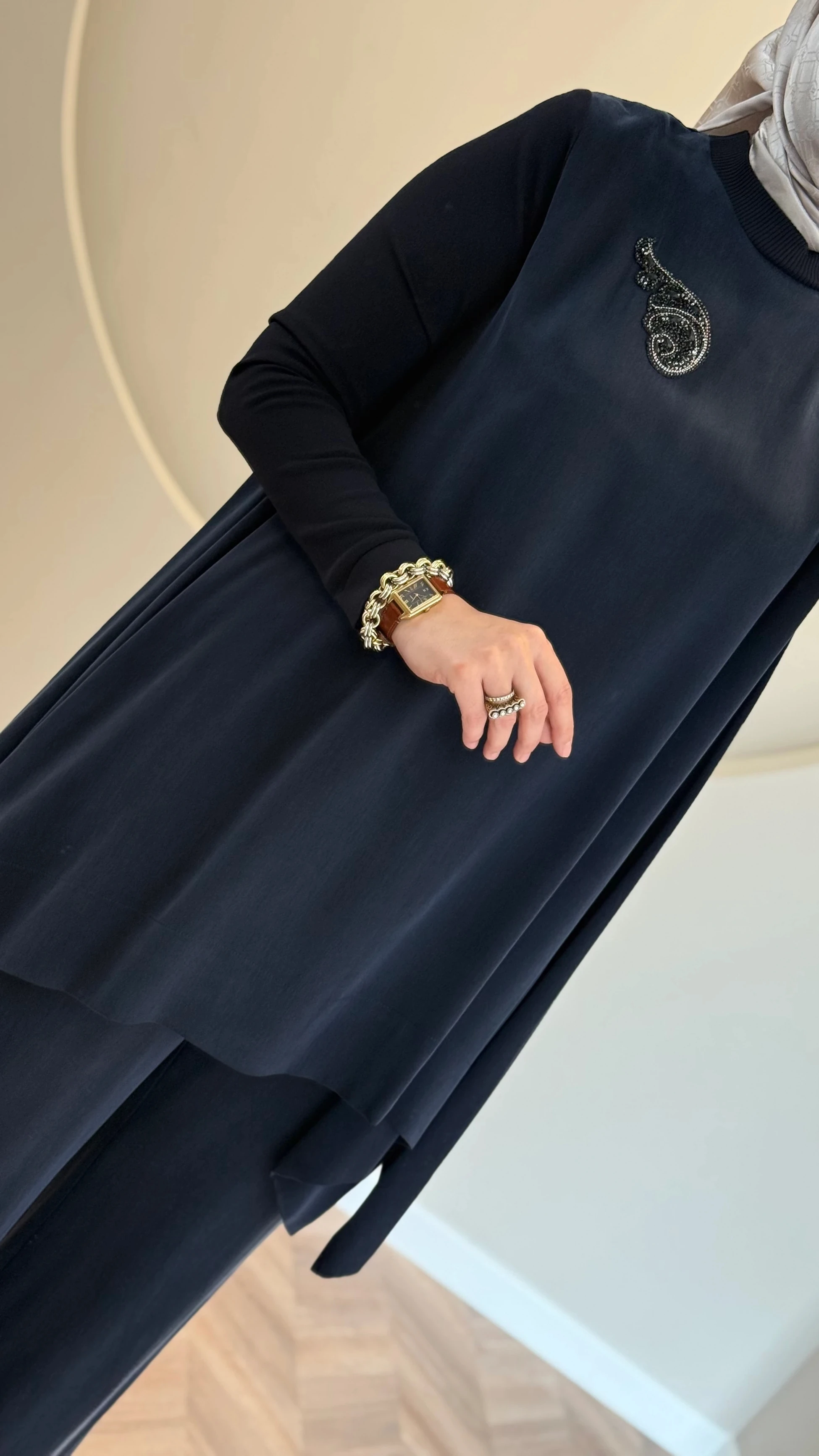 Nuss triko detaylı cupra takım - Lacivert