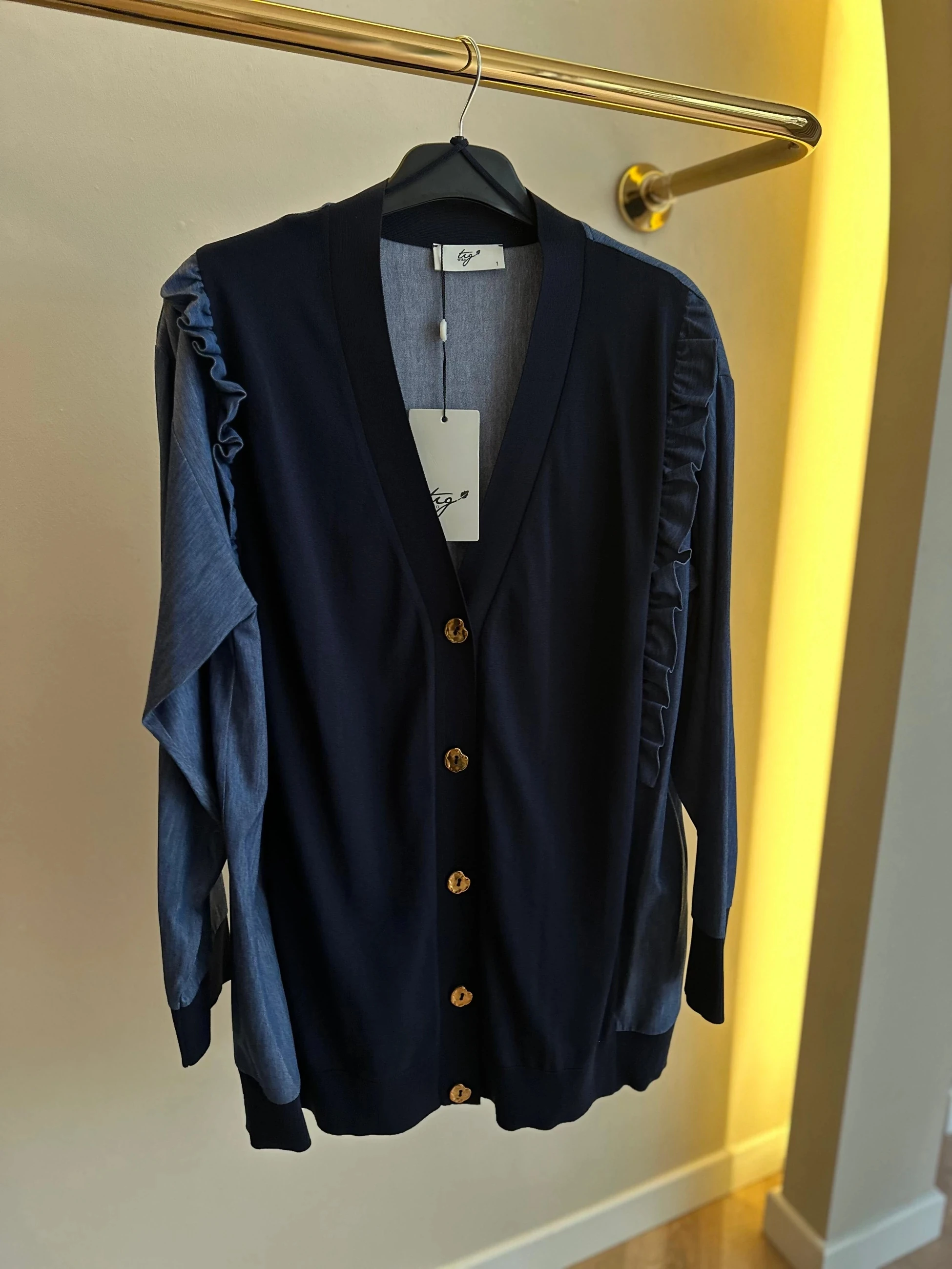 Tığ Triko Kolu Kot Detaylı Triko Kombinli Triko Hırka