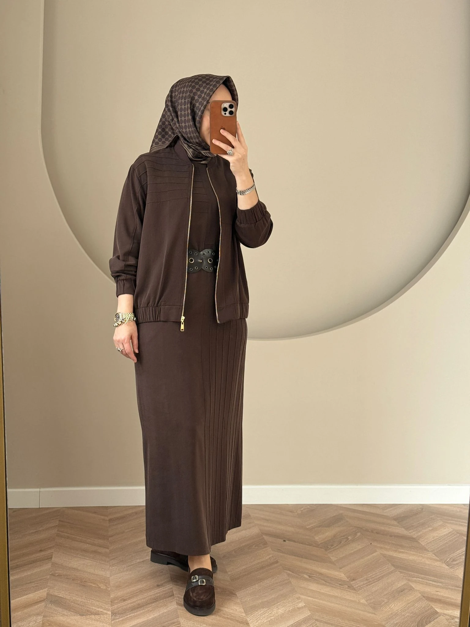 Nuss Bomber Takım -Kahverengi