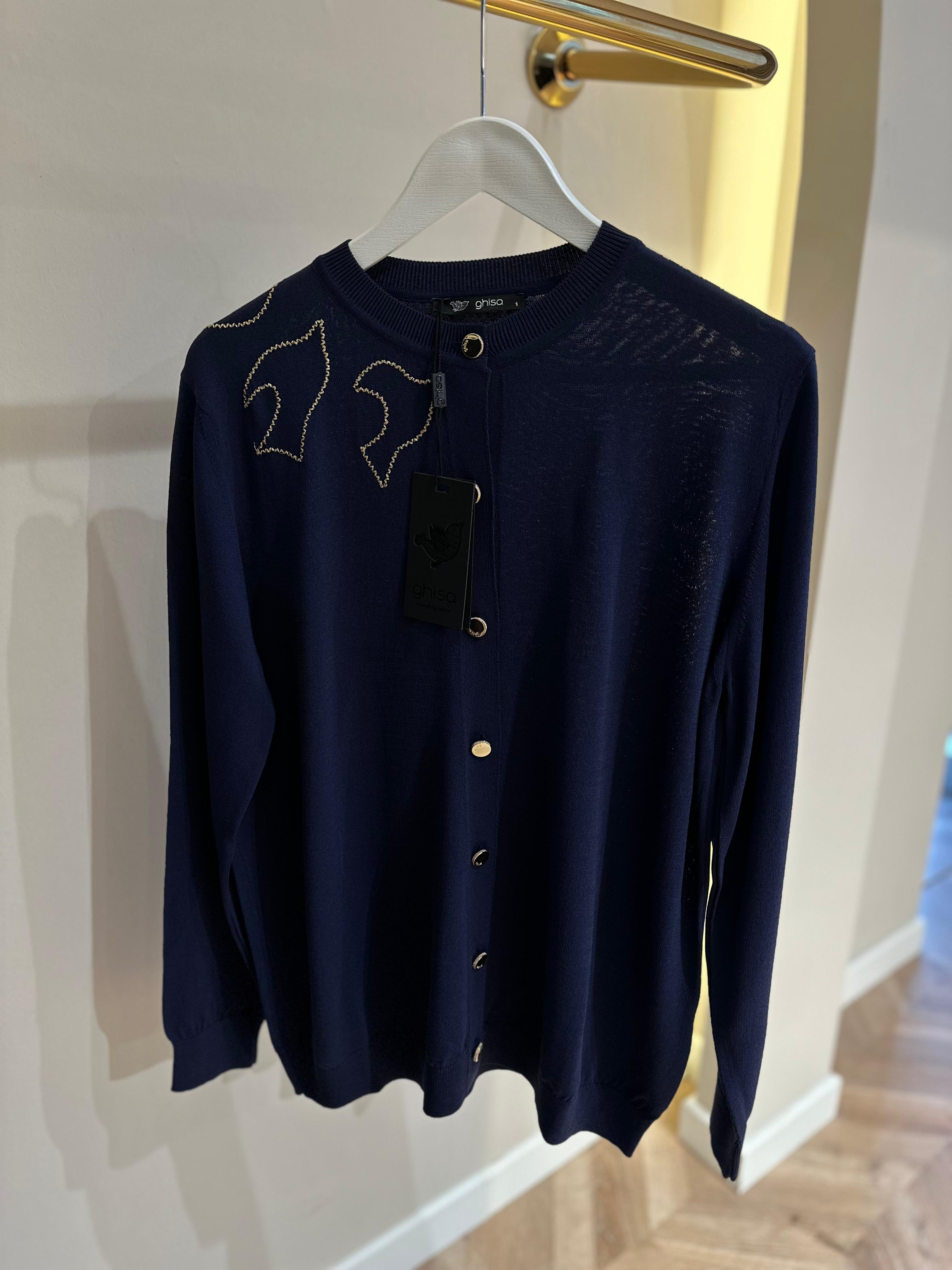 Ghisa Merserize Hırka- Lacıvert