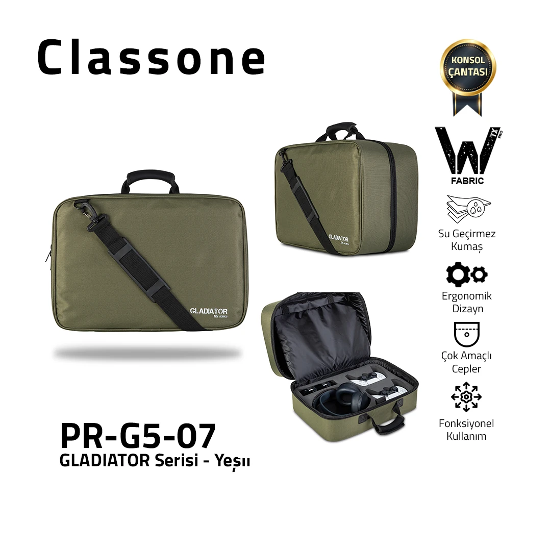 Classone PR-G5-07 Gladiator G5 Yeşil Konsol Taşıma Çantası