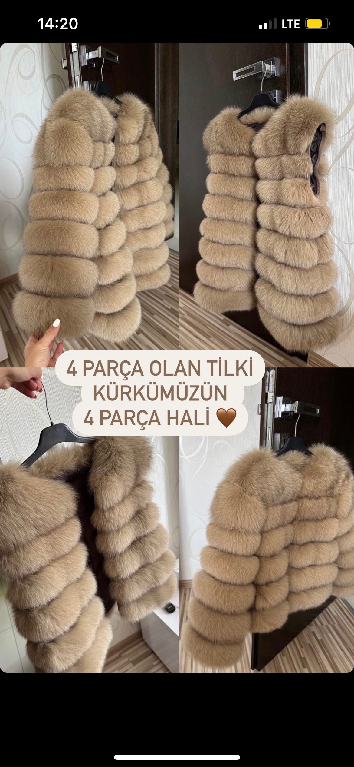 4 PARÇA OLABILEN 80cm Kürk