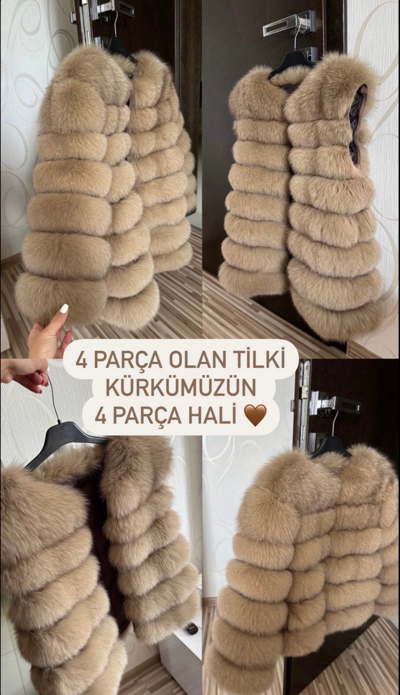 4 PARÇA OLABİLEN 80cm Kürk