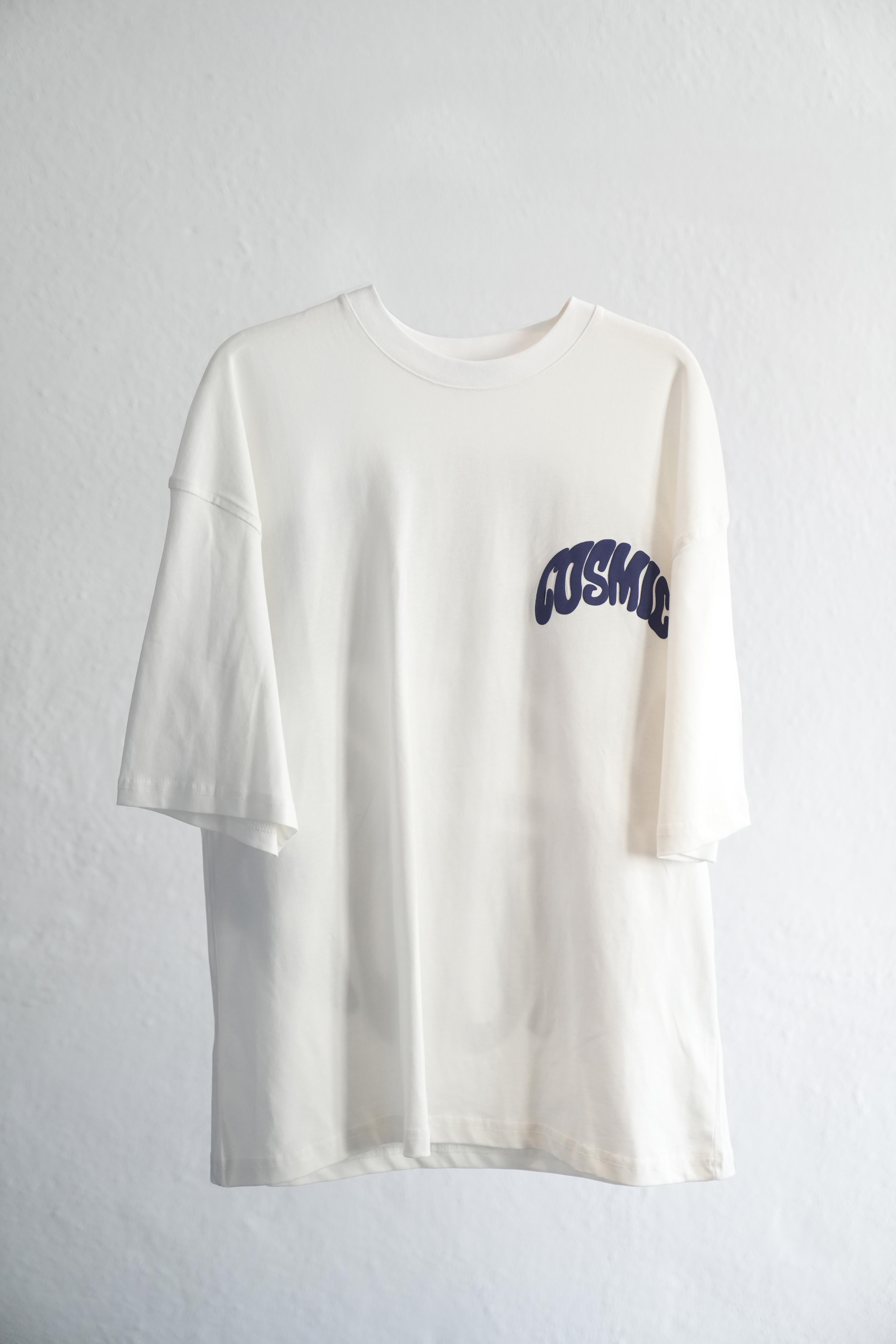 Cosmic Kabartma Baskılı Oversize Tshirt