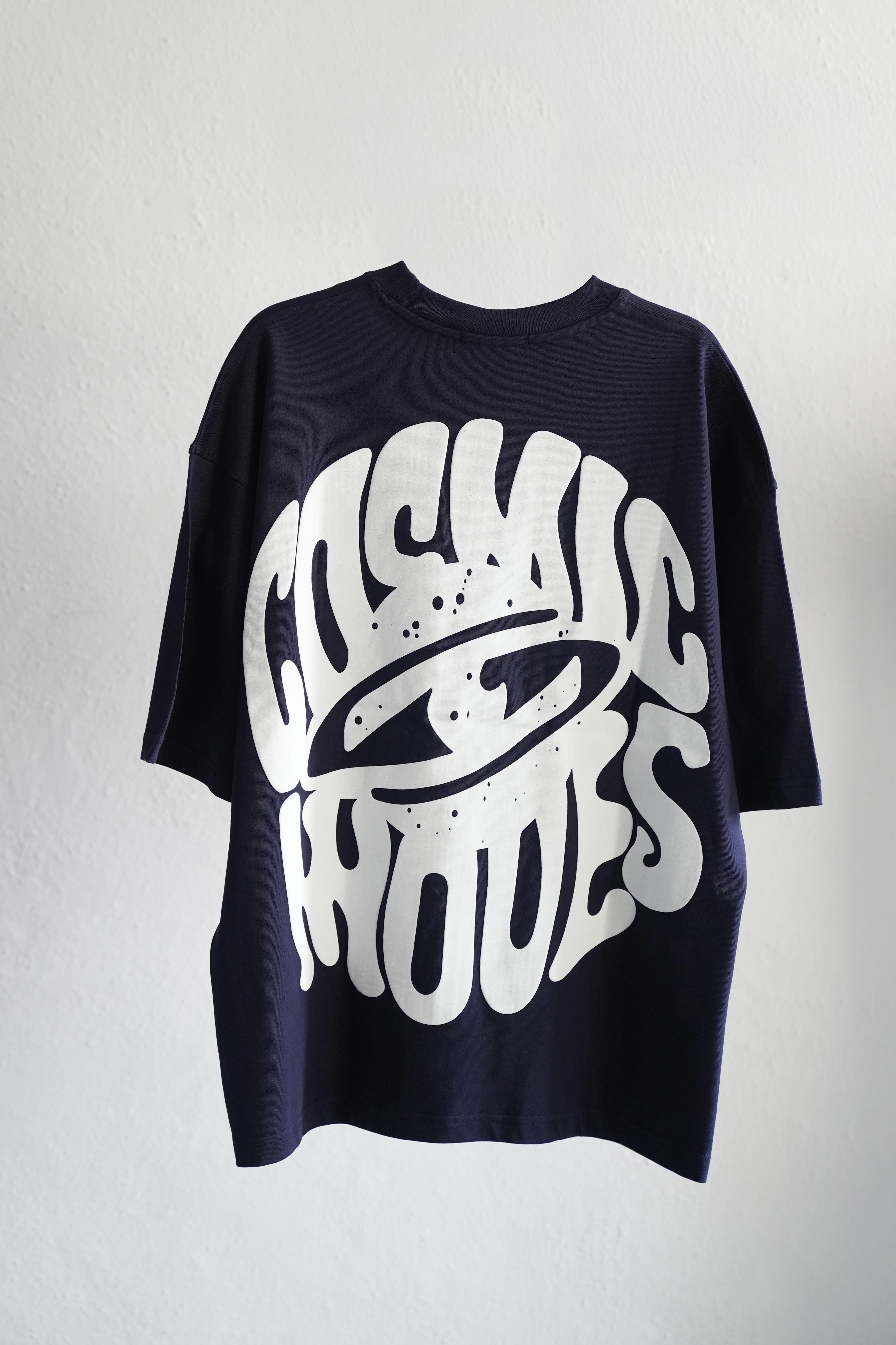 Cosmic Kabartma Baskılı Oversize Tshirt