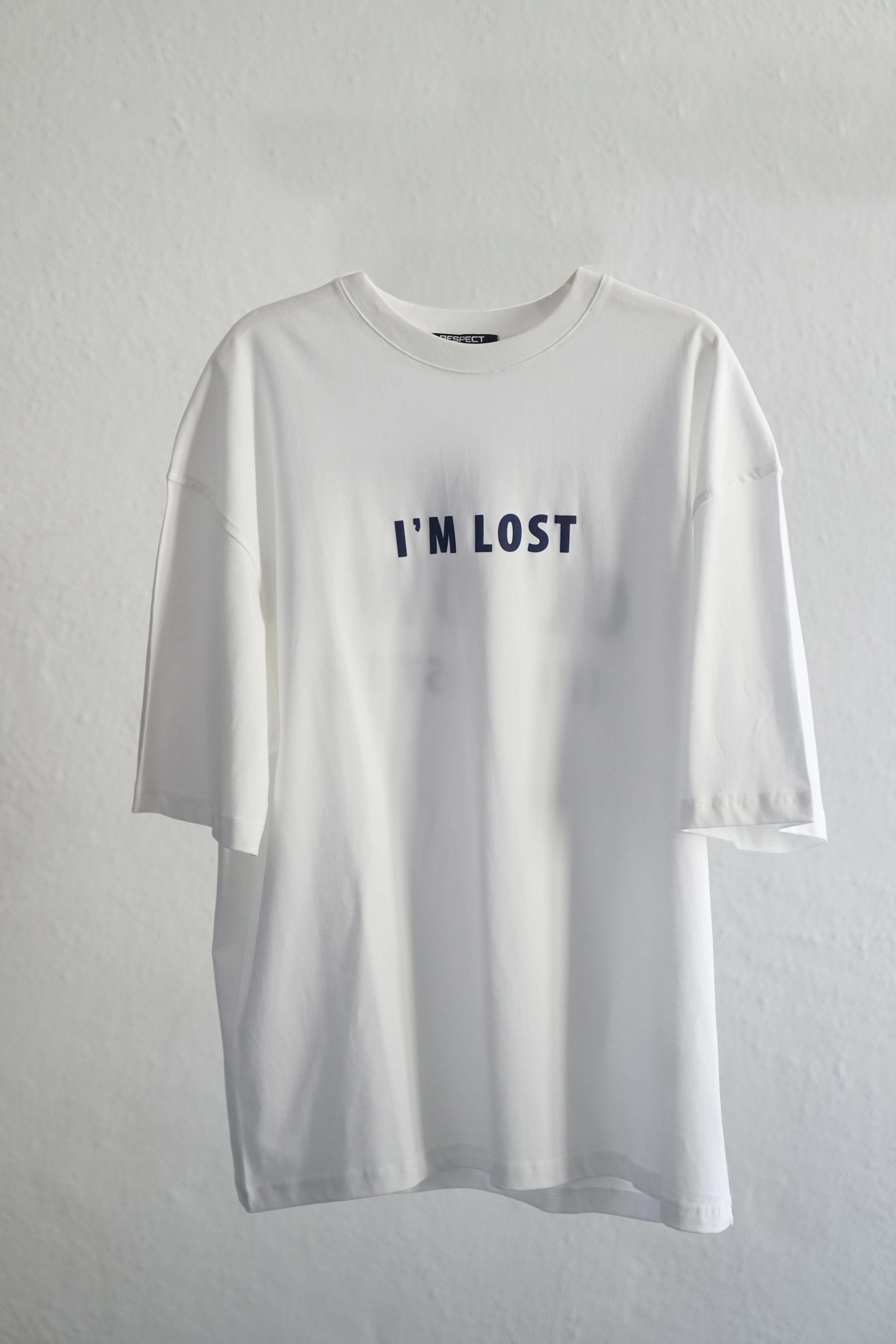 İm Lost Kabartma Baskılı Oversize Tshirt