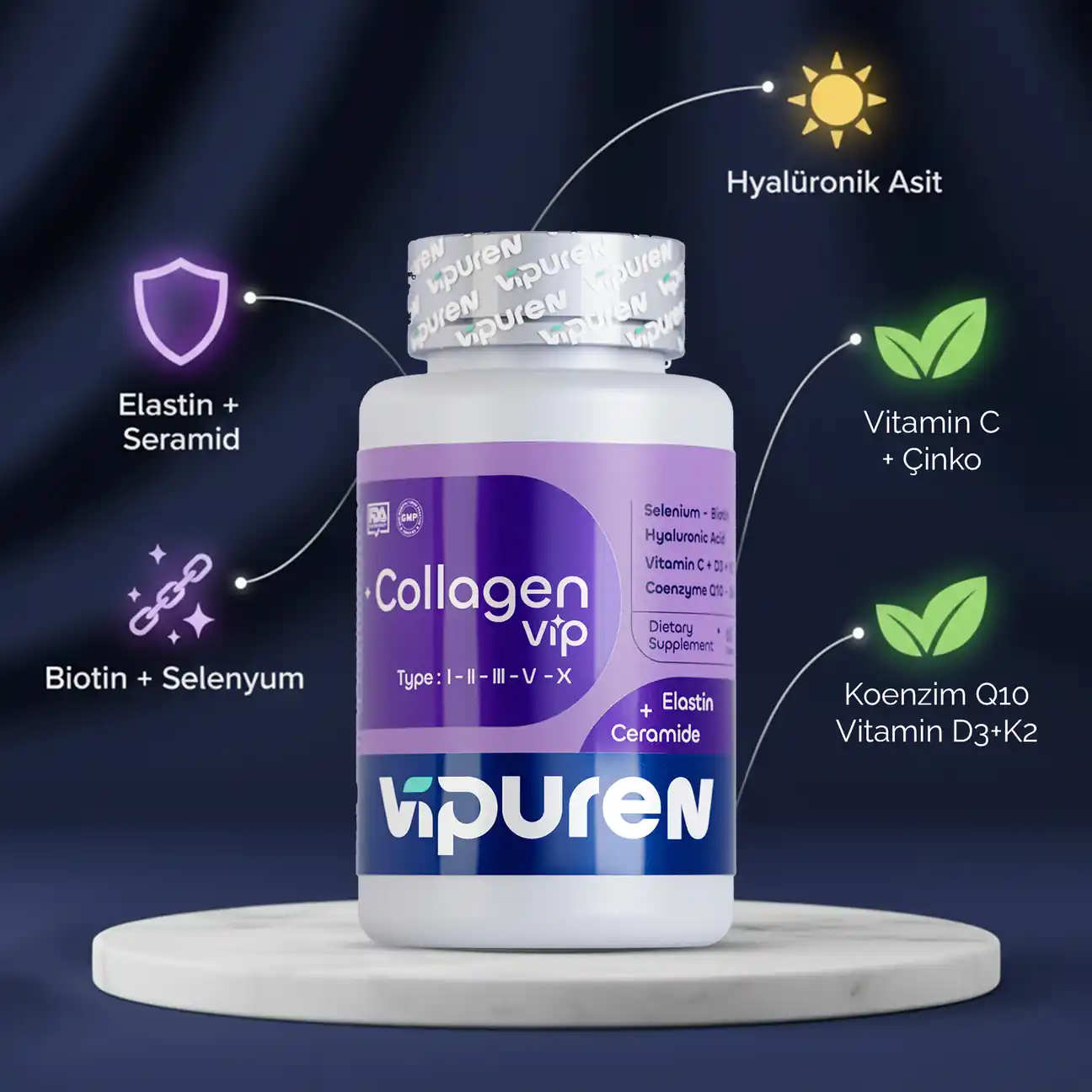 Vipuren CollagenVip – 3’lü Paket (3 Aylık Kür)