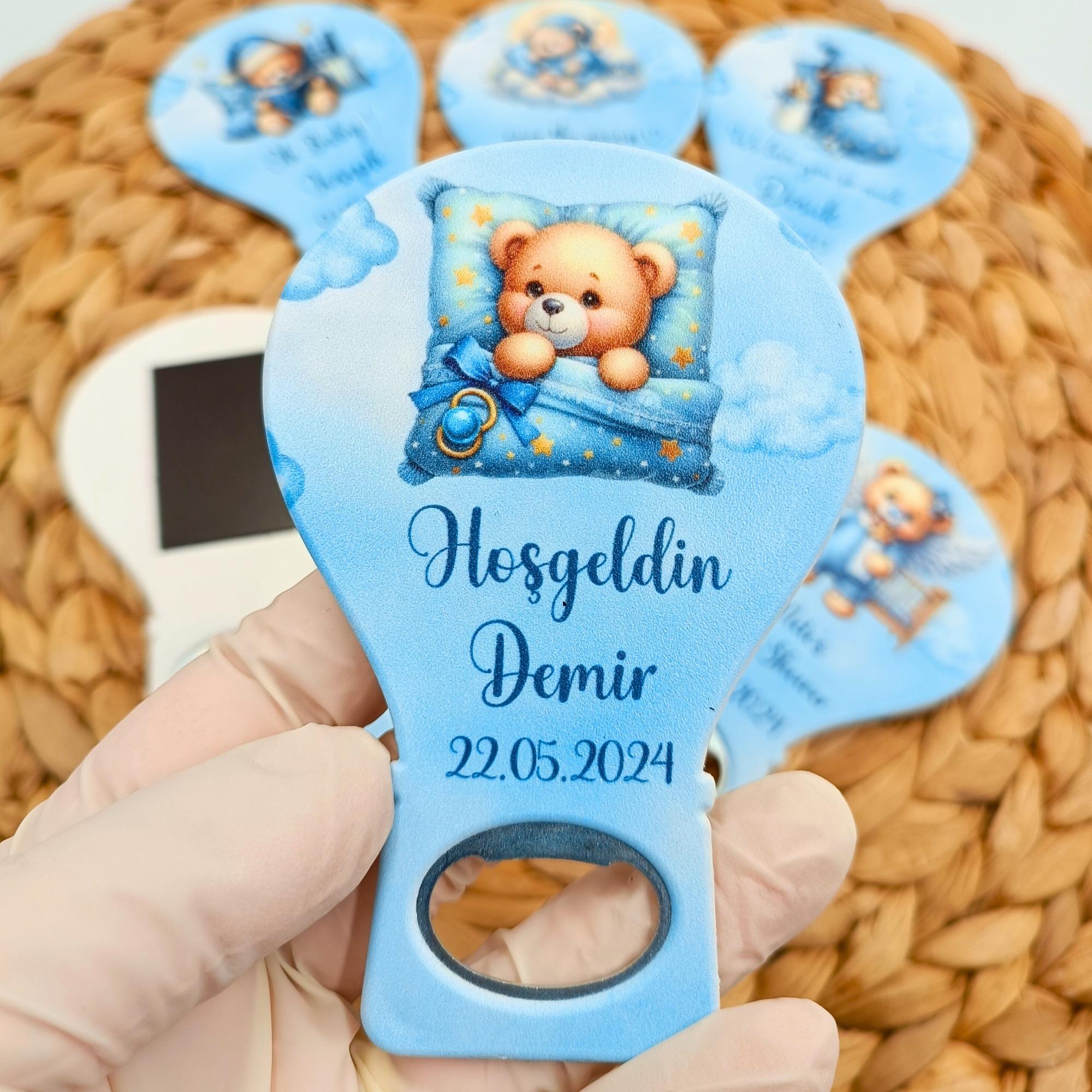 Erkek Bebek Doğum Günü Baby Shower Magnet B123, Balon Açacak