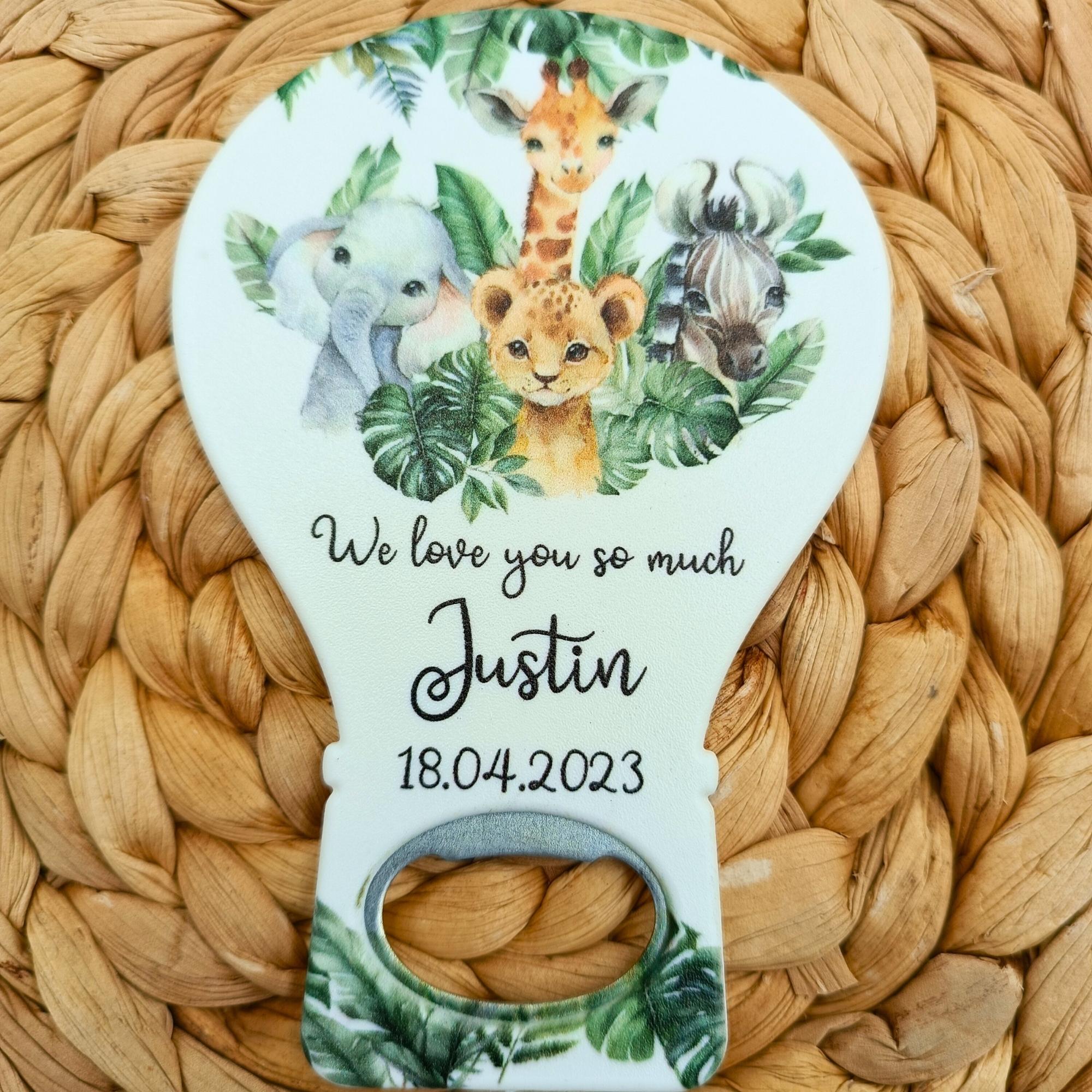 Safari Themed Bottle Opener Magnet B14 ,Customized Baby Shower Favors