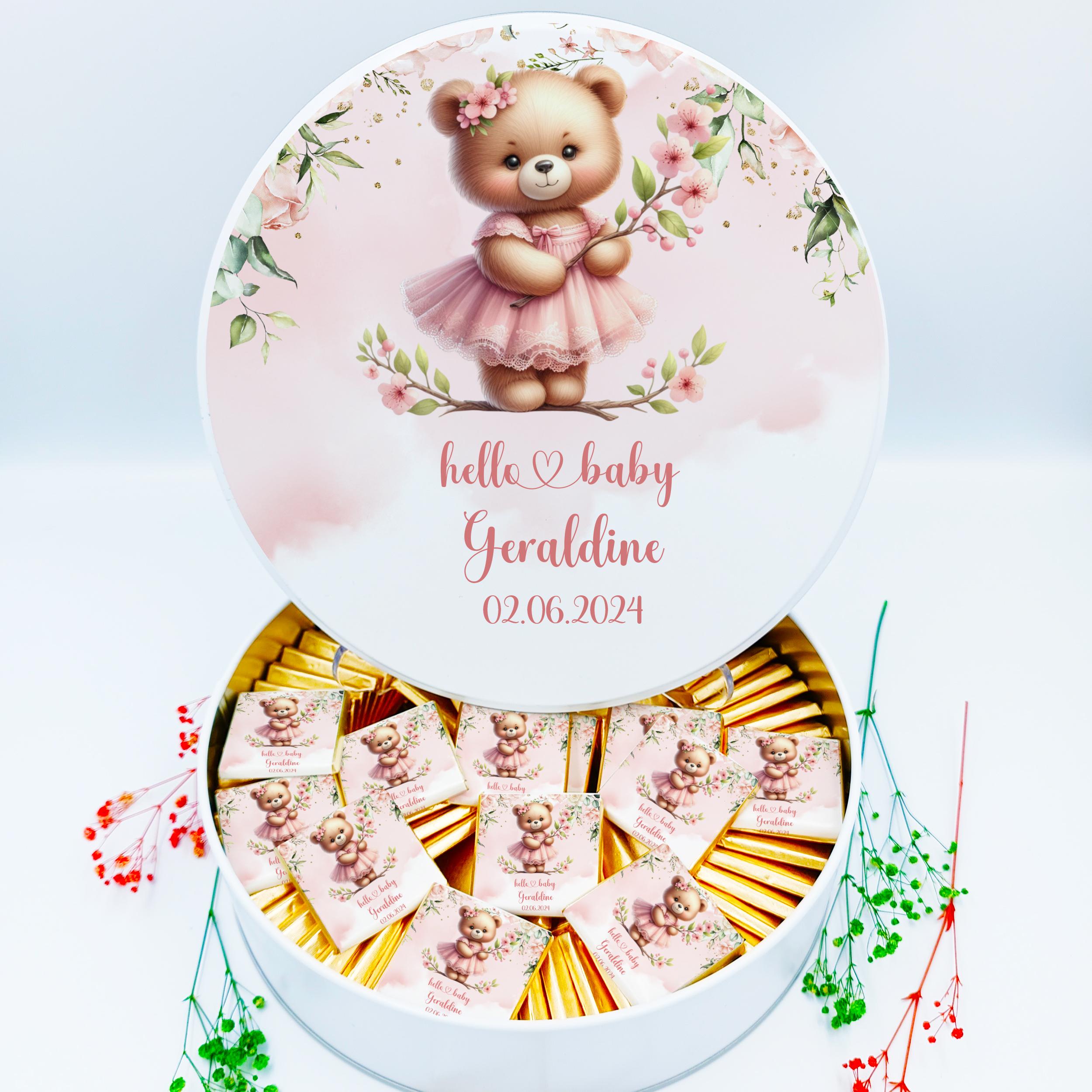 Kişiye Özel Baby Shower Çikolata , Kız Bebek Çikolatası B81 