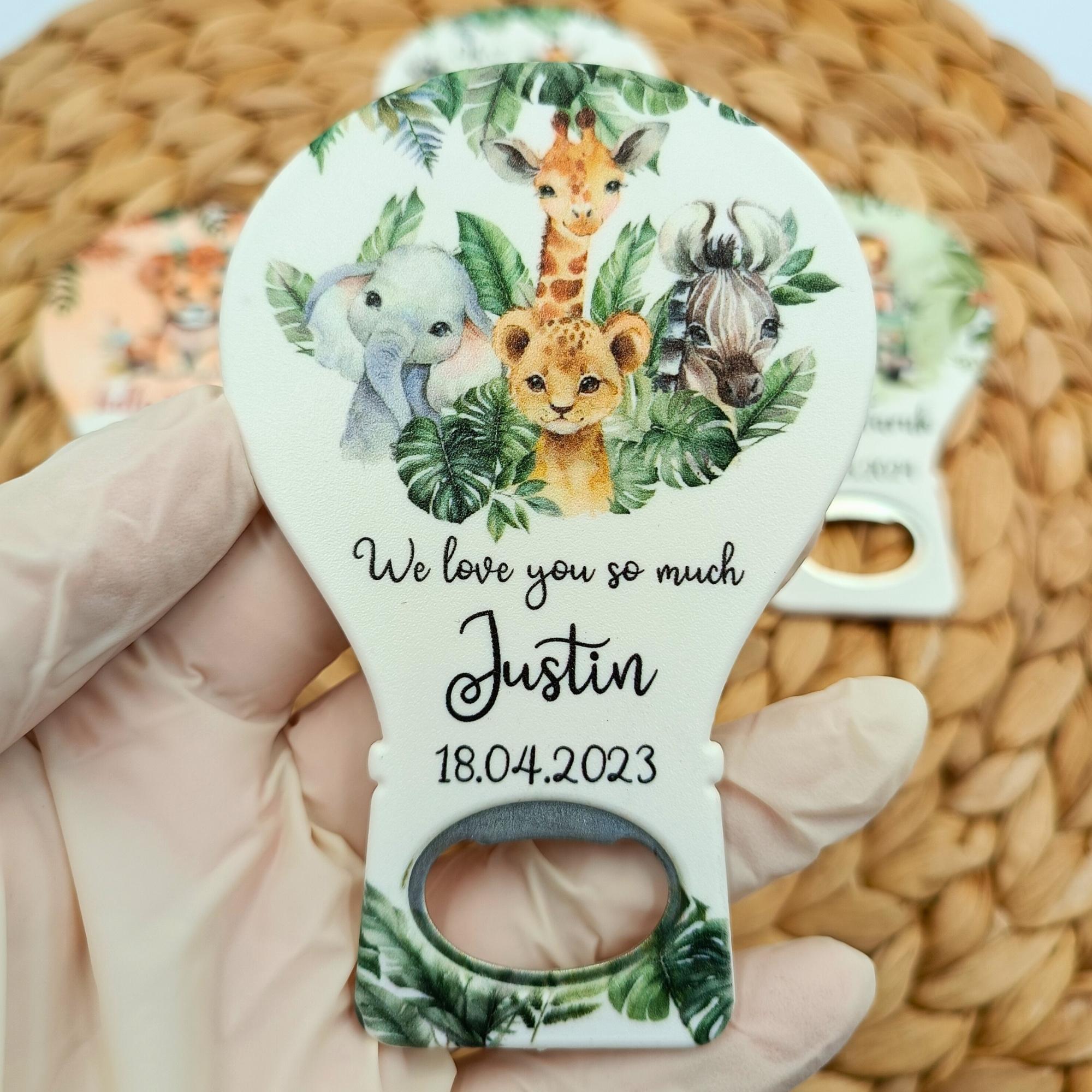 Safari Themed Bottle Opener Magnet B14 ,Customized Baby Shower Favors