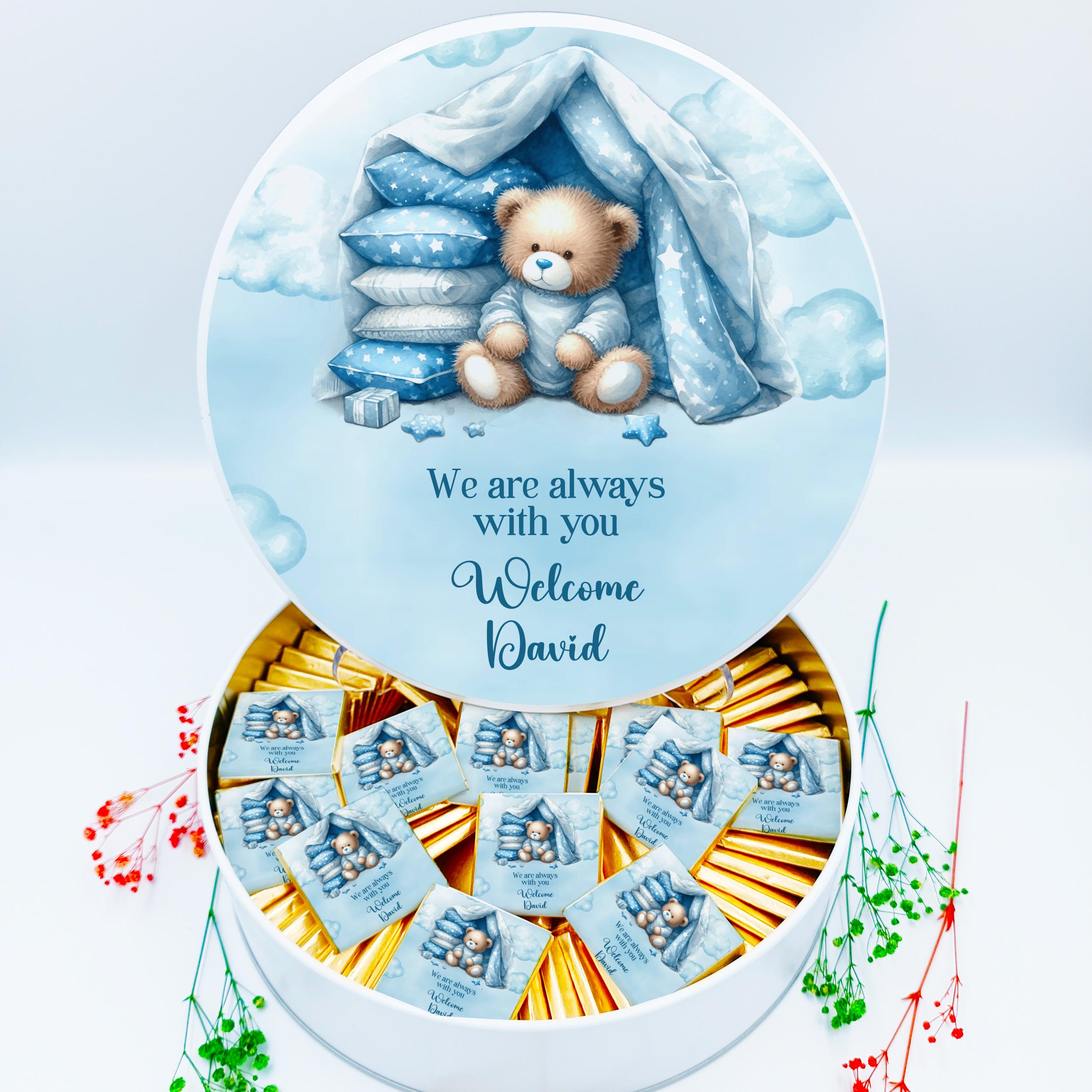  Personalized Baby Boy Chocolate,Newborn  Favors, Birthday Gifts B54