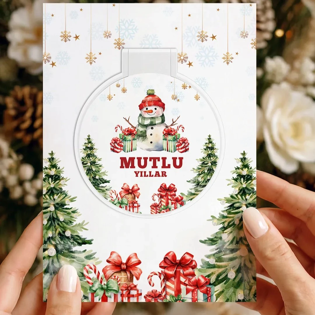 Yılbaşı Kartlı Mini Pleksi Ayna – Yeni Yıl Hediyelik Aksesuar