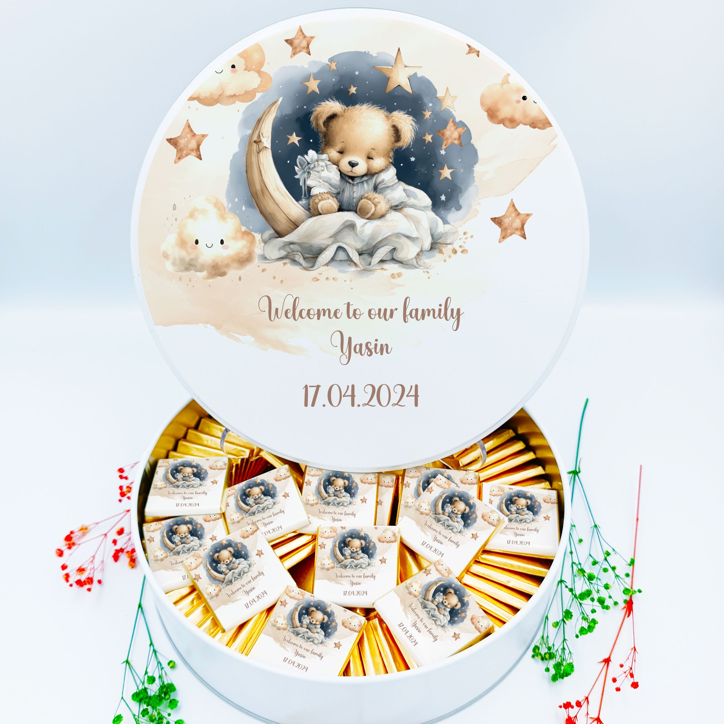  Personalized Baby Chocolate,Newborn  Favors, Birthday Gifts B20