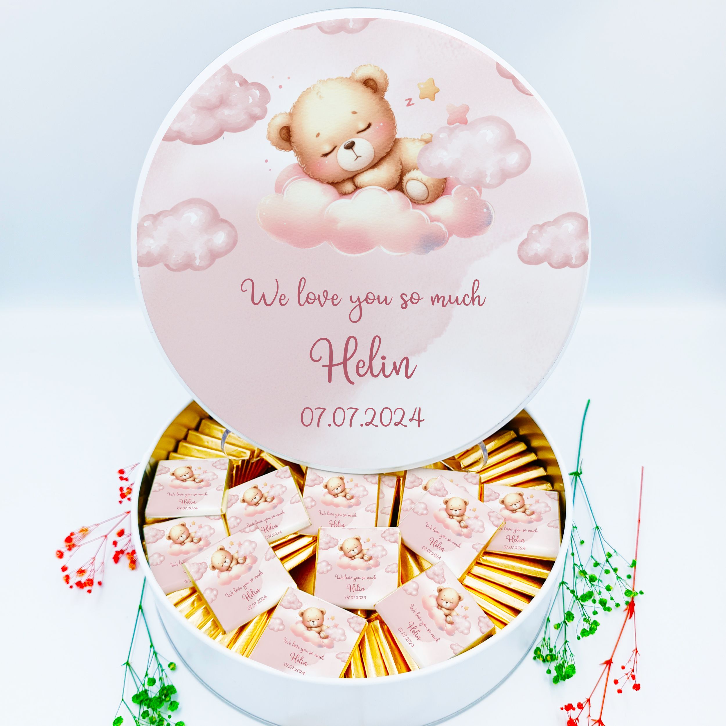 Bebek Çikolatası B98, Kişiye Özel Baby Shower Çikolata , Kız Bebek Çikolatası