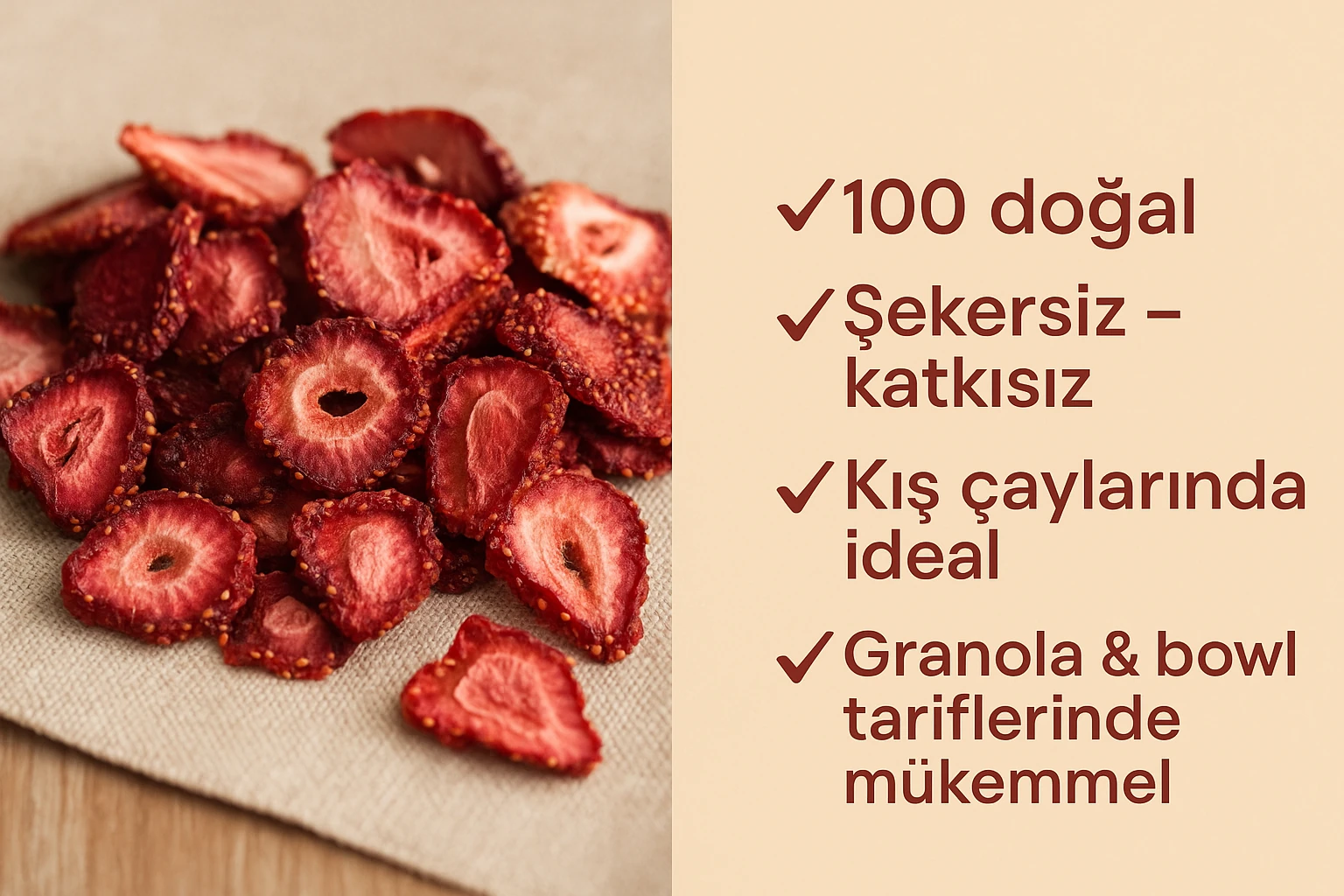 Organik Çilek Kurusu 180 gr