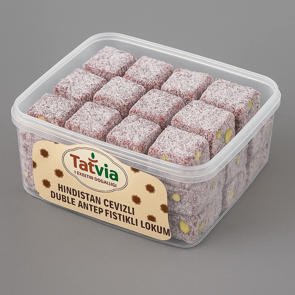 Hindistan Cevizli Antep Fıstıklı Narlı Duble Lokum 250 gr