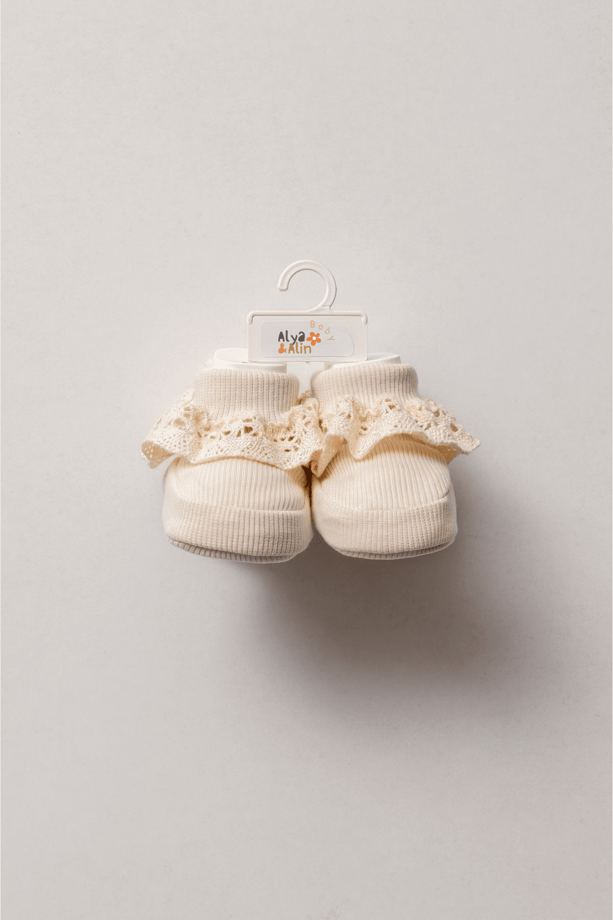 Fitilli Esnek Bebek Patiği Dantel Detaylı 4'lü Set