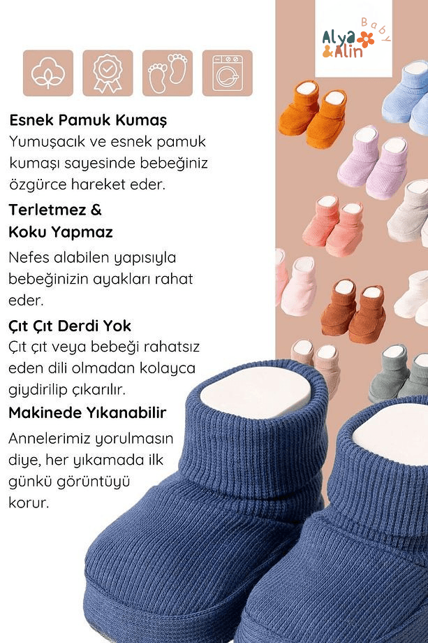 Fitilli Esnek Kız Bebek Patiği 4lü Set