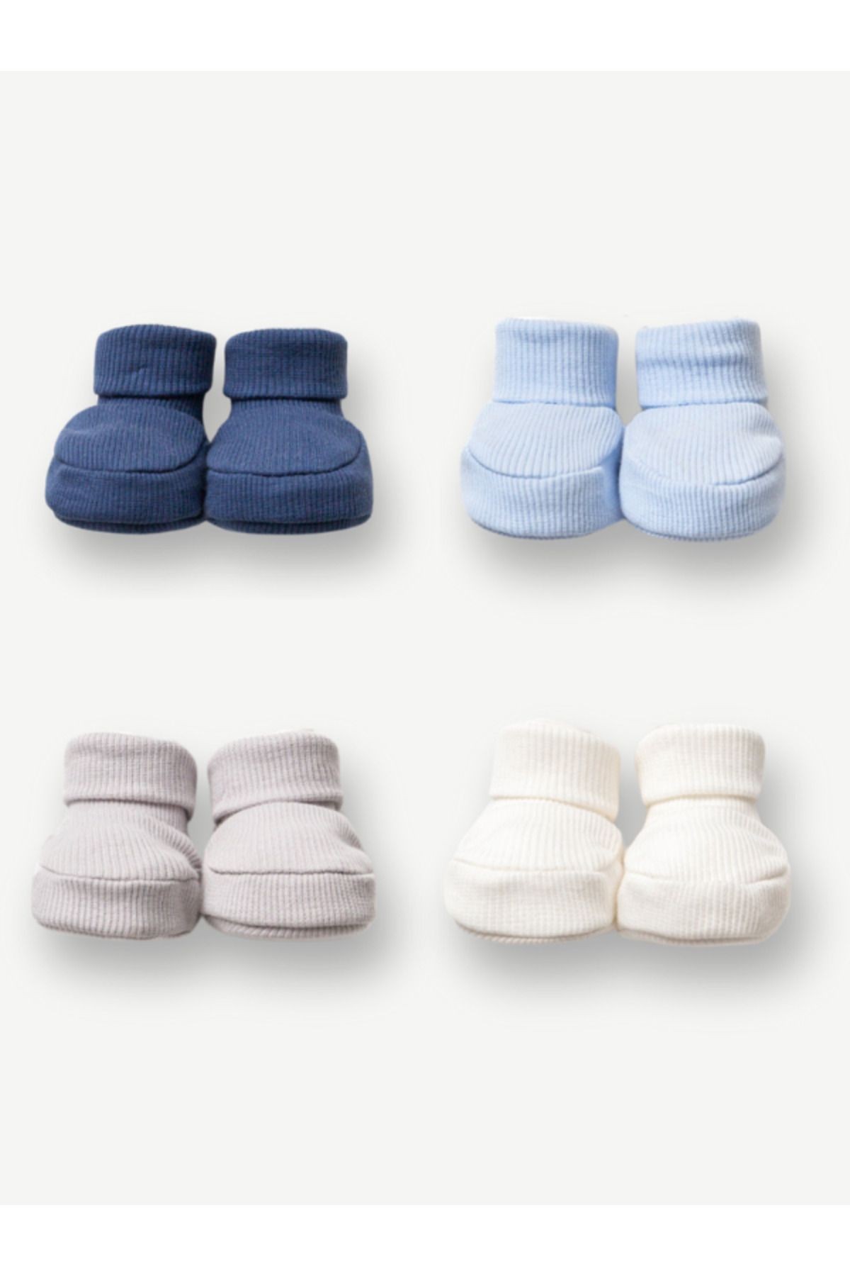 Fitilli Esnek Erkek Bebek Patiği 4lü Set