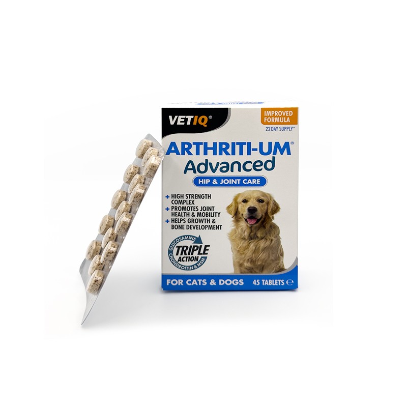 VetIQ Arthriti-UM Advanced (Kedi ve Köpek Kalça ve Eklem Desteği - 45 Tablet) 