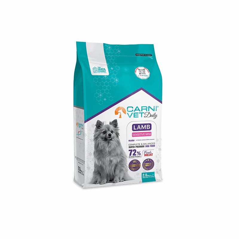 Carni Vet Daily Sensitive Mini Küçük Irk Kuzu Etli Yetişkin Köpek Maması – 2.5 kg