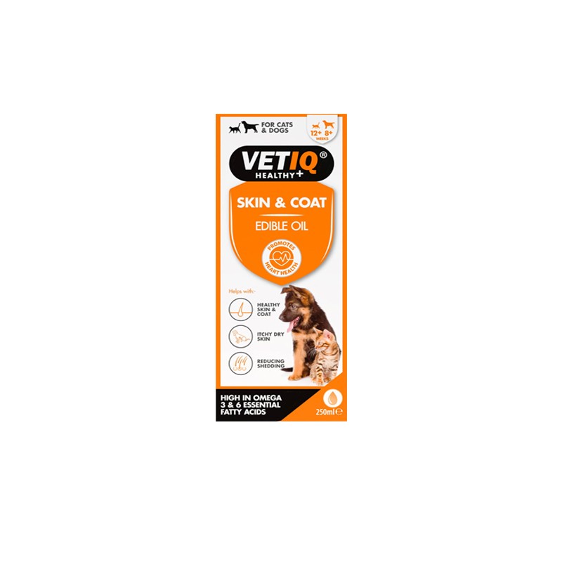 VetIQ Skin & Coat Edible Oil (Kedi ve Köpekler İçin Deri Tüy Bakım Yağı) - 250 ml