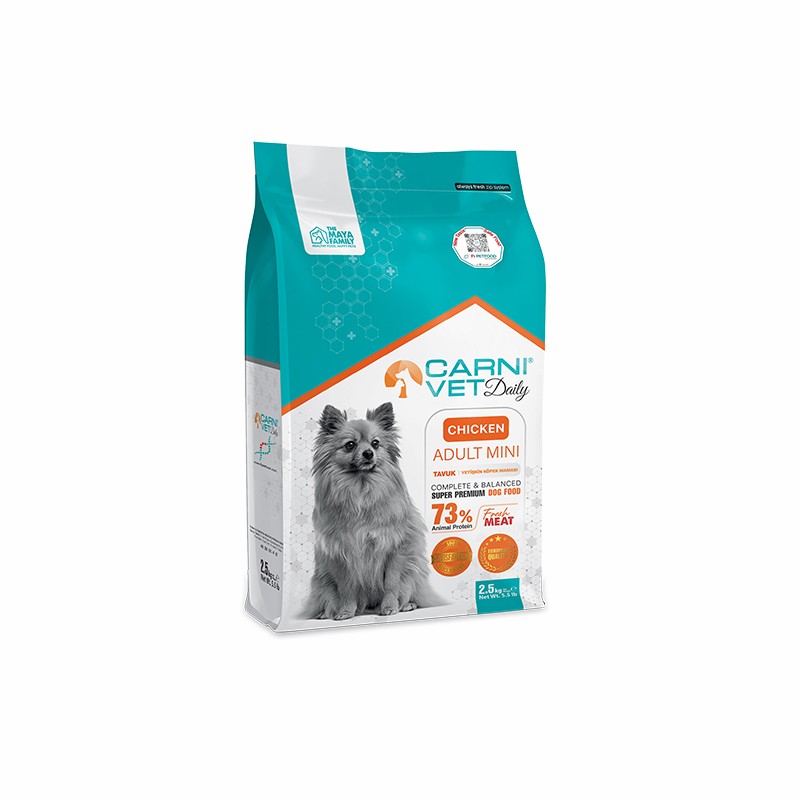 Carni Vet Daily Mini Küçük Irk Tavuklu Yetişkin Köpek Maması – 2.5 kg