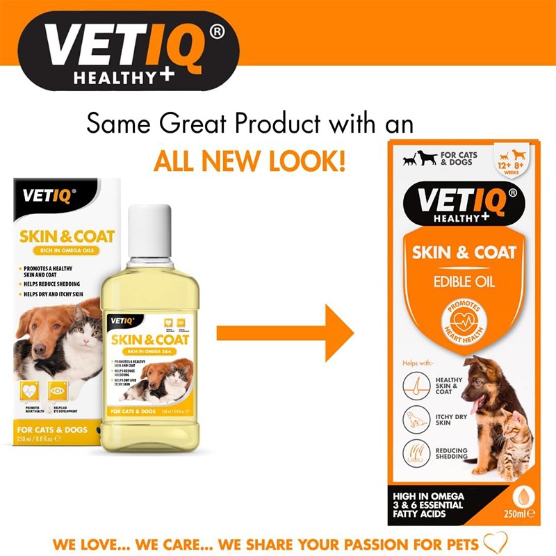 VetIQ Skin & Coat Edible Oil (Kedi ve Köpekler İçin Deri Tüy Bakım Yağı) - 250 ml