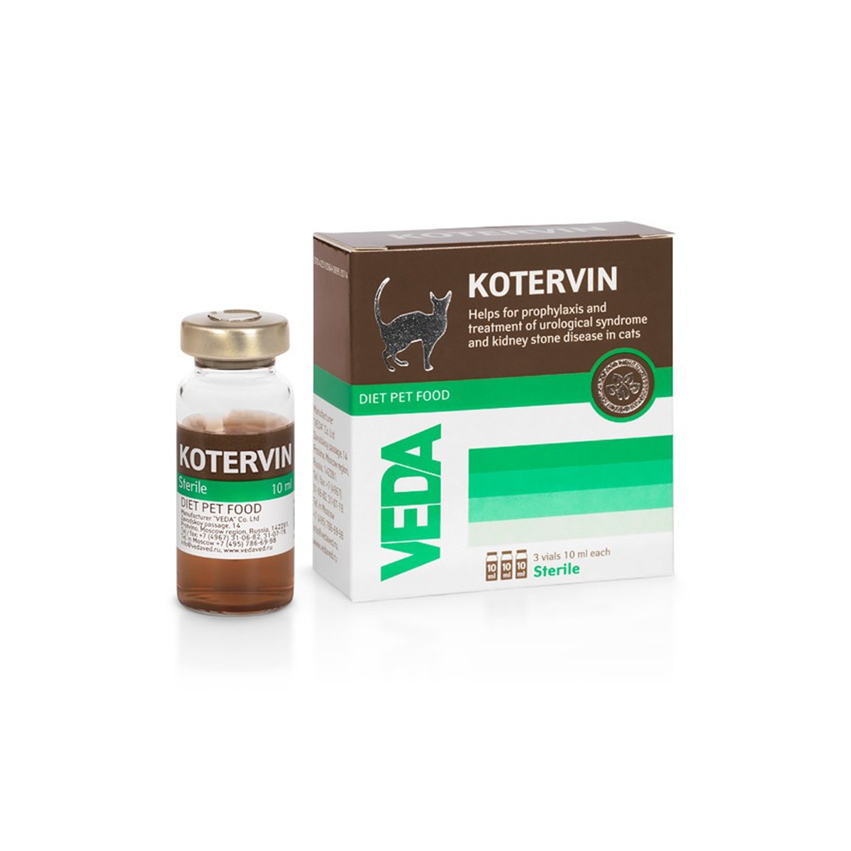 Vedavet Kotervin Diyetetik Tamamlayıcı Kedi Köpek Yemi – 3x10 ML