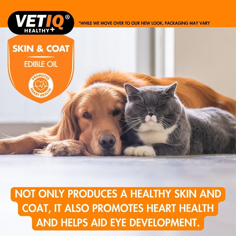 VetIQ Skin & Coat Edible Oil (Kedi ve Köpekler İçin Deri Tüy Bakım Yağı) - 250 ml