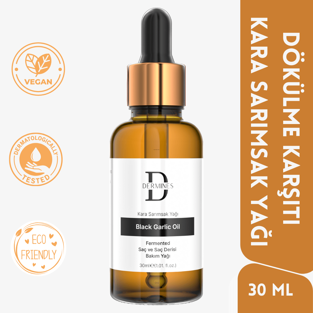 Dermines Aşırı Yıpranmış Ve Dökülen Saçlara Özel Canlandırıcı Onarıcı Kara Sarımsak Yağı 30 Ml