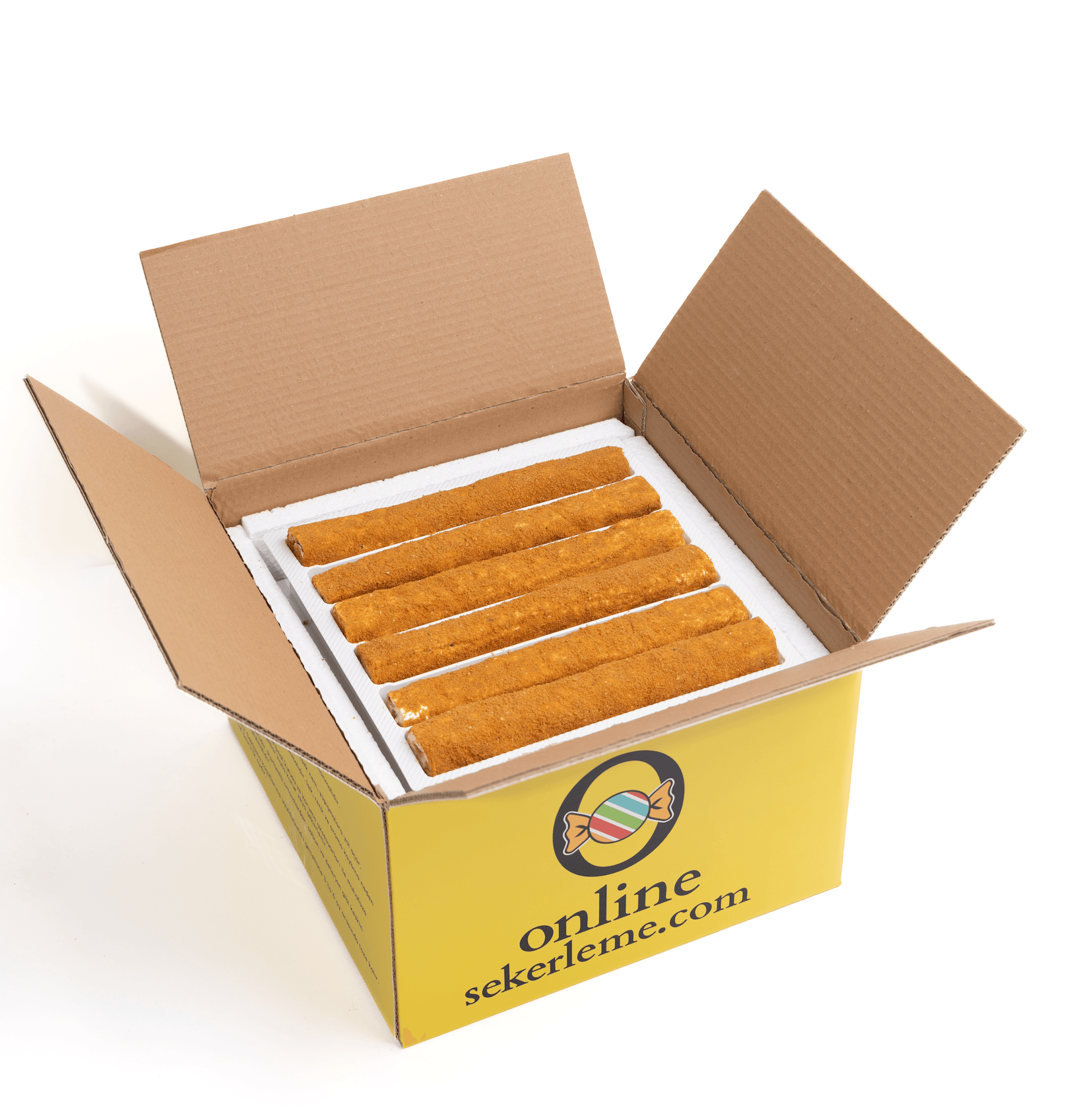 KARAMELİZE BİSKÜVİ KAPLI BEYAZ ÇİKOLATALI FINDIKLI SARMA SULTAN LOKUM *BATON* (4KG)