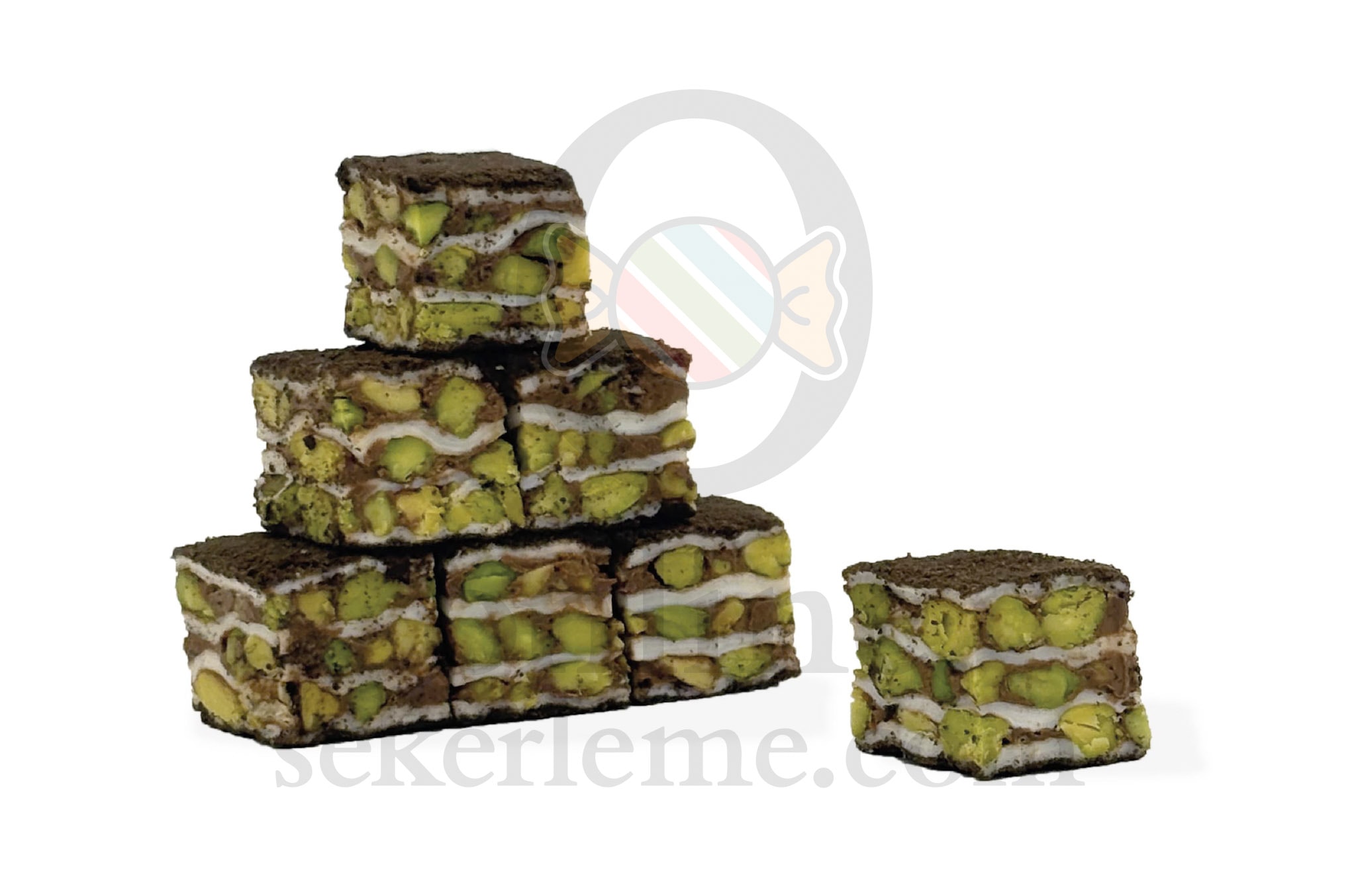 KAKAOLU BİSKÜVİ KAPLI ÇİKOLATA ANTEP FISTIKLI BAKLAVA LOKUM (5KG)